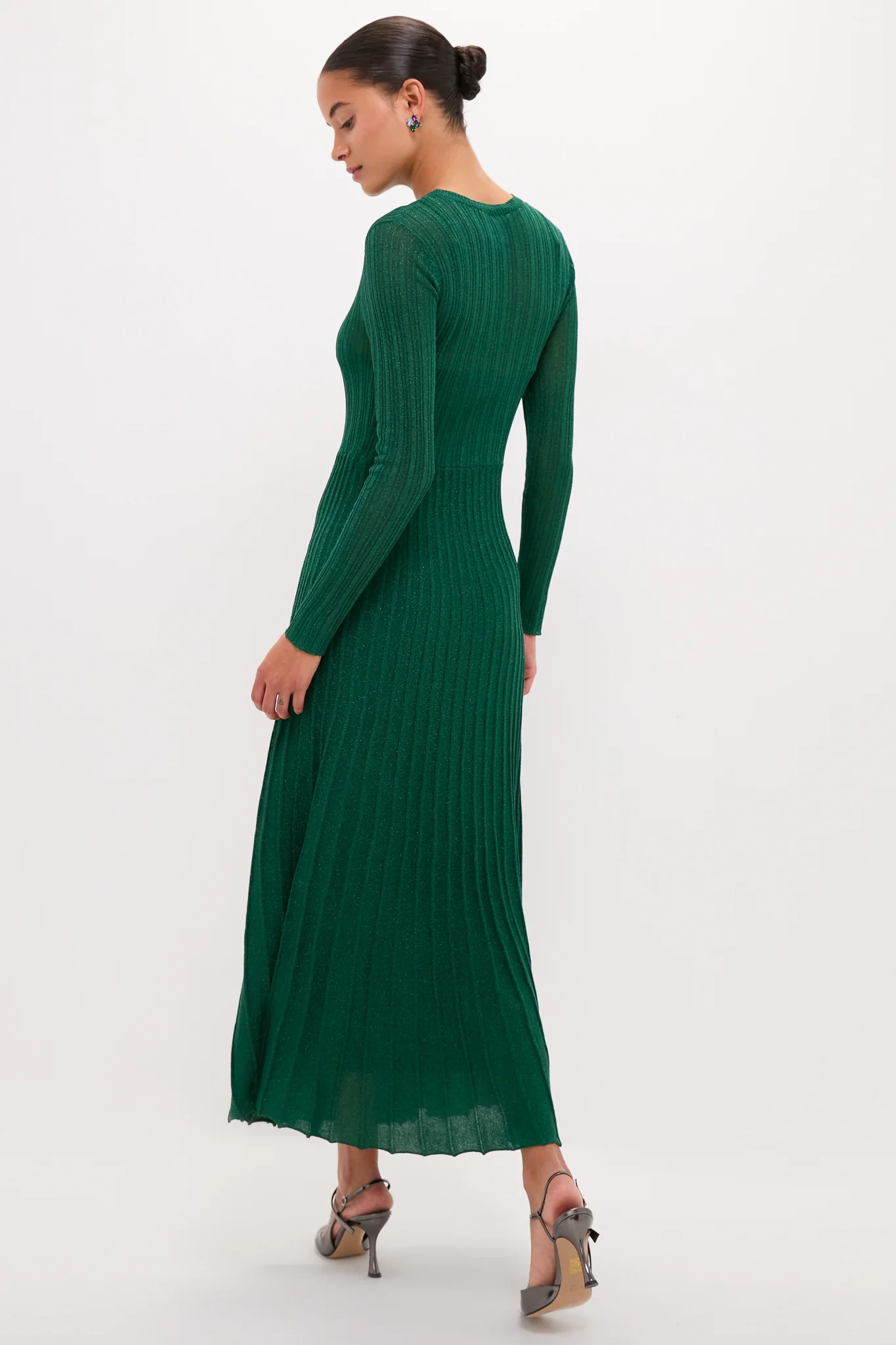 Green Shimmer Knit Cammie Maxi Dress - Image 4