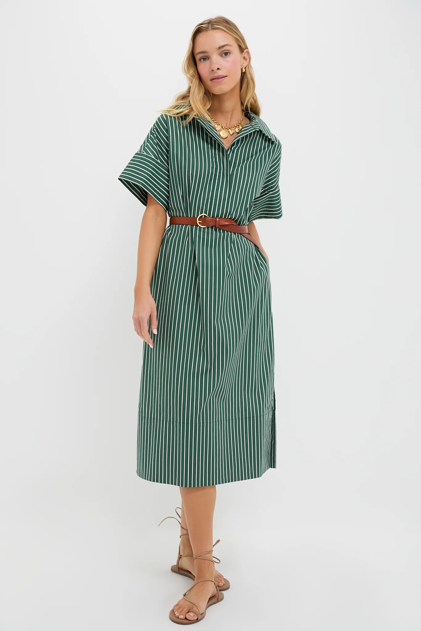 Green Stripe Reina Dress - Image 6