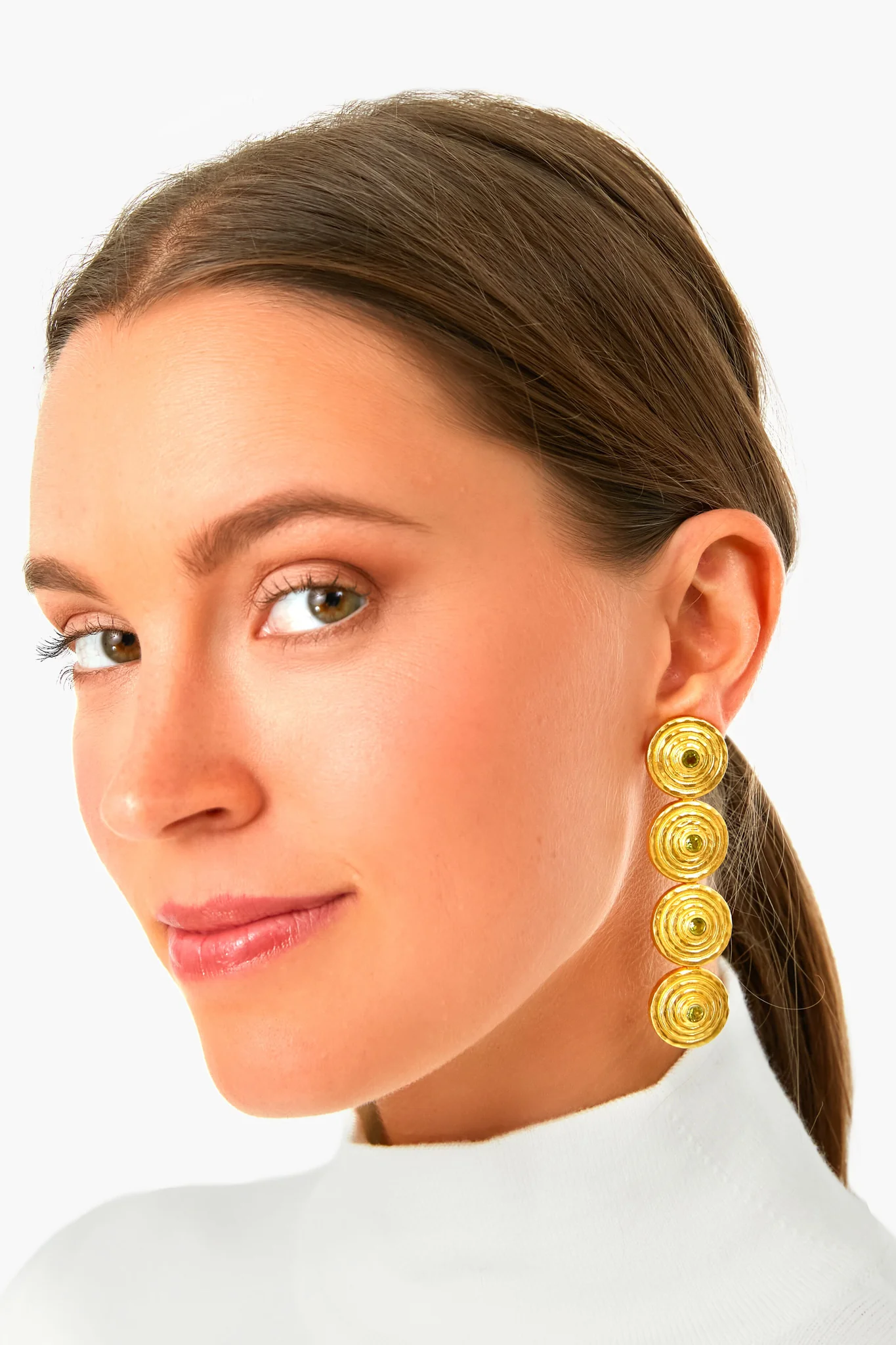 Green Tourmaline Quartz Hera Earrings - Image 3