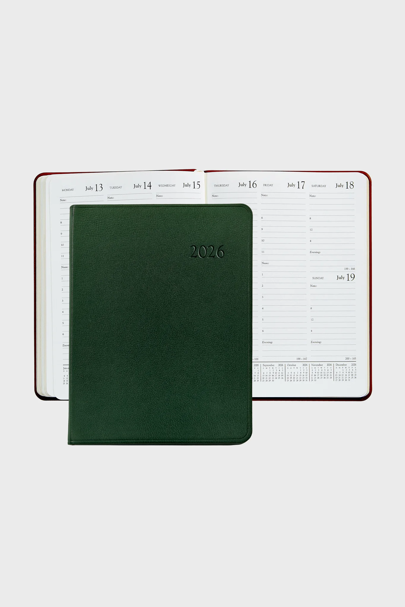 Green Traditional Leather Desk Diary - Image 2
