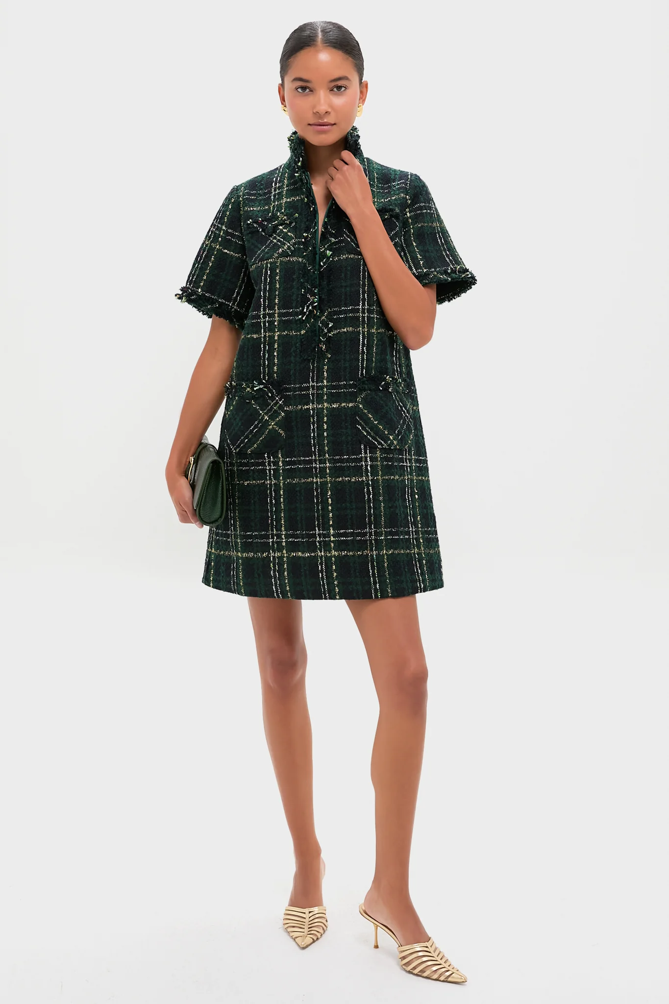 Green Tweed Ophelia Dress - Image 2