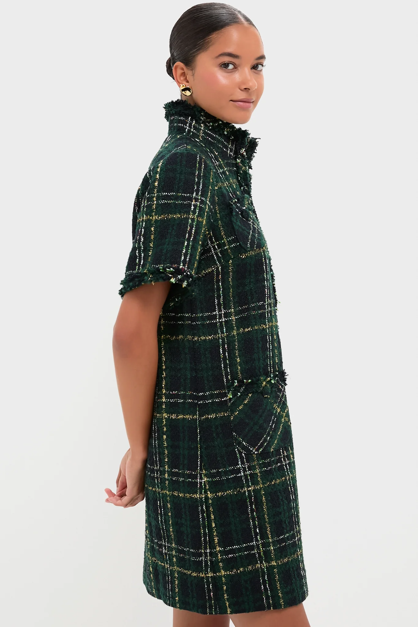 Green Tweed Ophelia Dress - Image 3