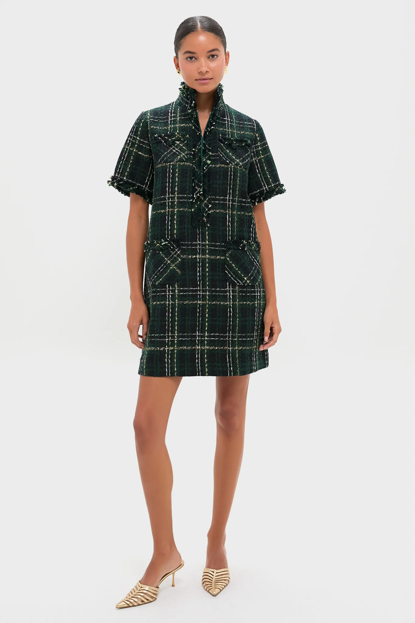 Green Tweed Ophelia Dress - Image 6