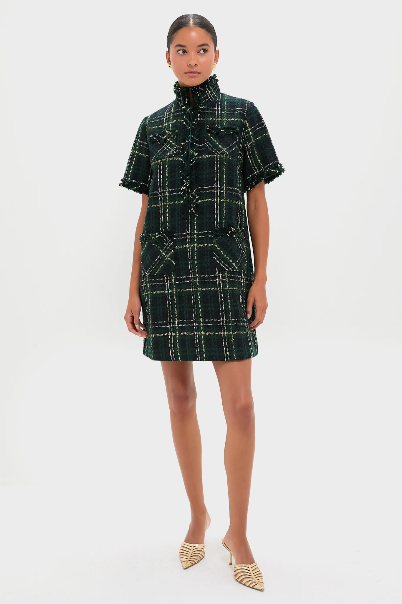 Green Tweed Ophelia Dress - Image 7