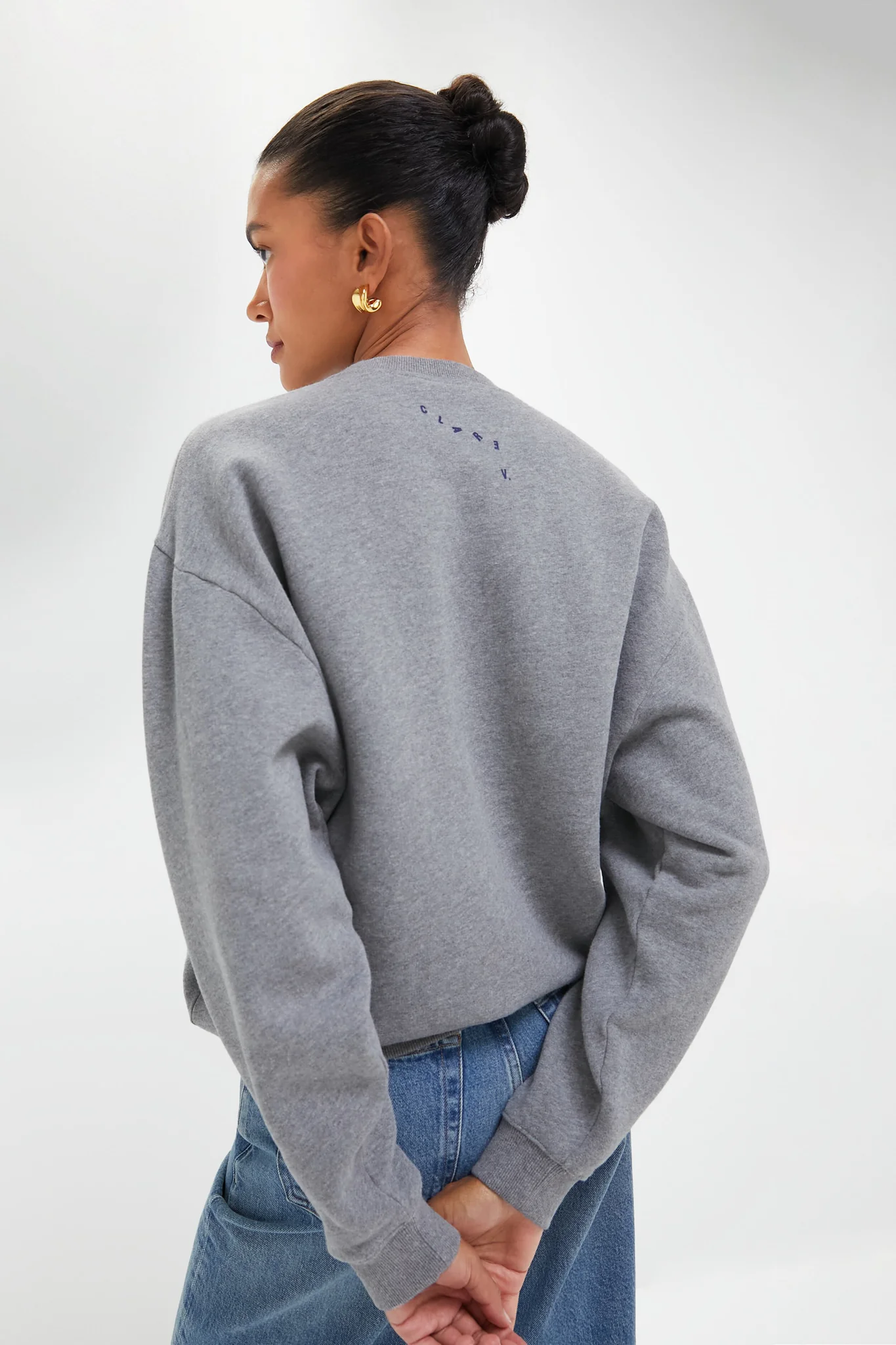 Grey and Navy Liberez Les Sardines Oversized Sweatshirt - Image 4