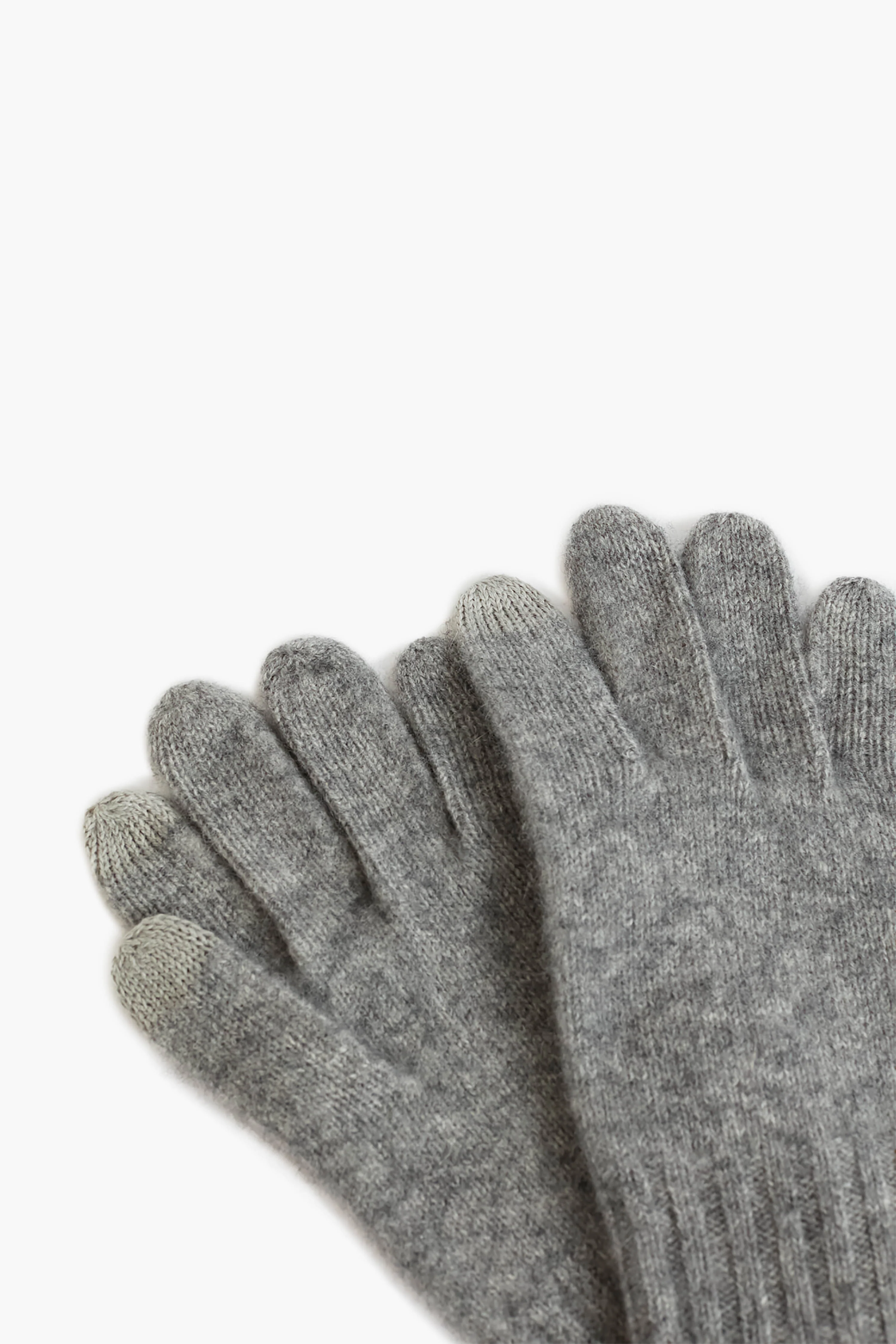 Grey Cashmere Texting Gloves - Image 3