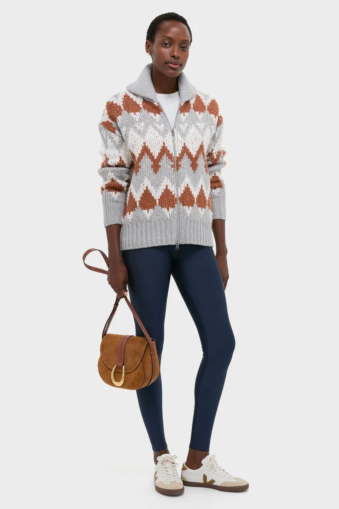 Grey Melange Brockley Jacquard Knit Jacket - Image 2