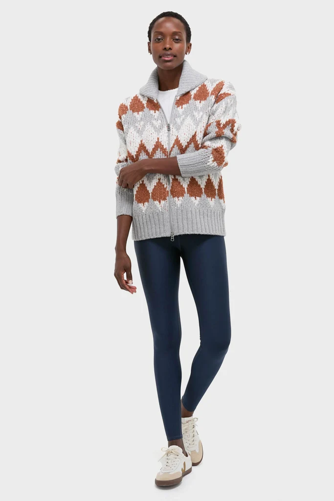 Grey Melange Brockley Jacquard Knit Jacket - Image 6