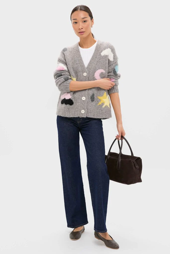 Grey Weather Cycles Intarsia Stormy Cardigan - Image 2