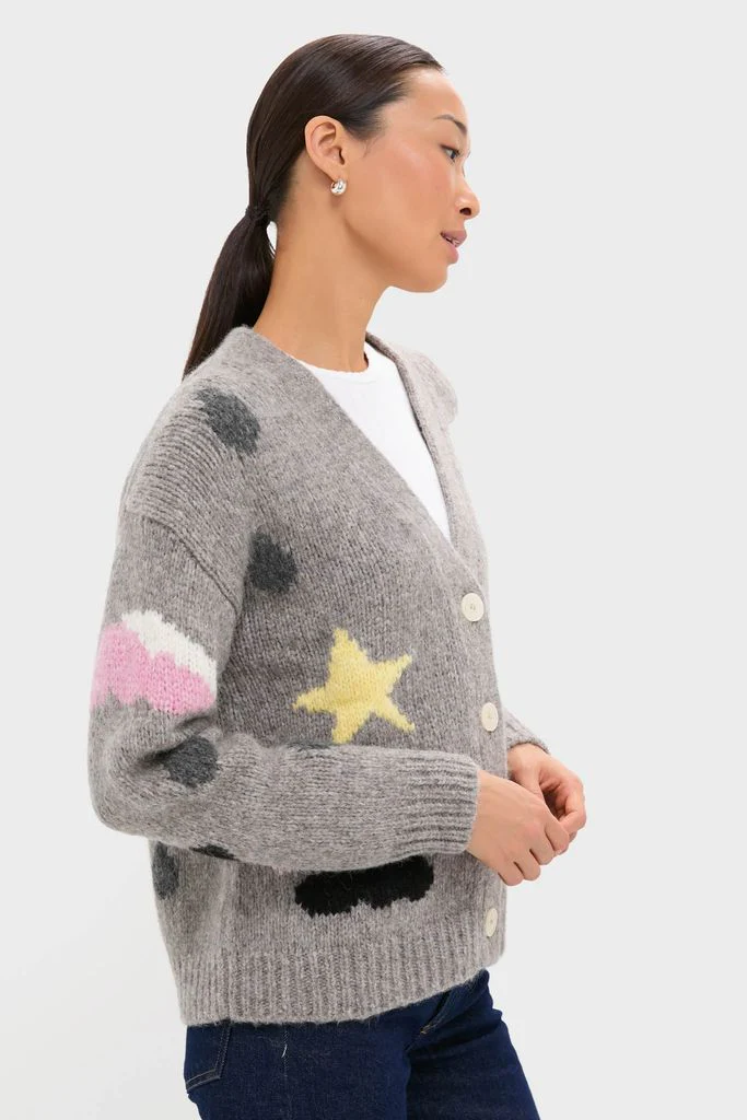Grey Weather Cycles Intarsia Stormy Cardigan - Image 3