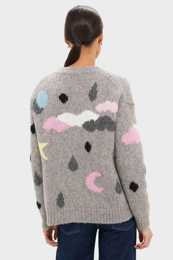 Grey Weather Cycles Intarsia Stormy Cardigan - Image 4