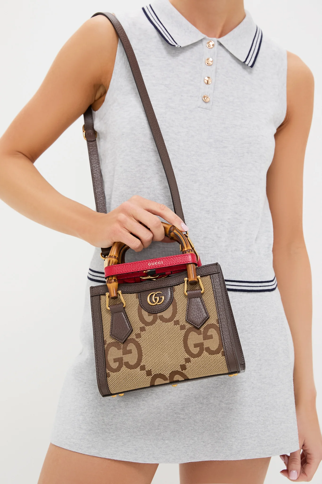 Gucci Beige Brown Canvas Shoulder Bag - Image 2