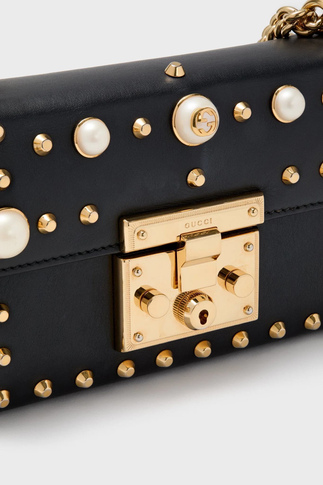 Gucci Black Padlock Chain Shoulder Bag - Image 6