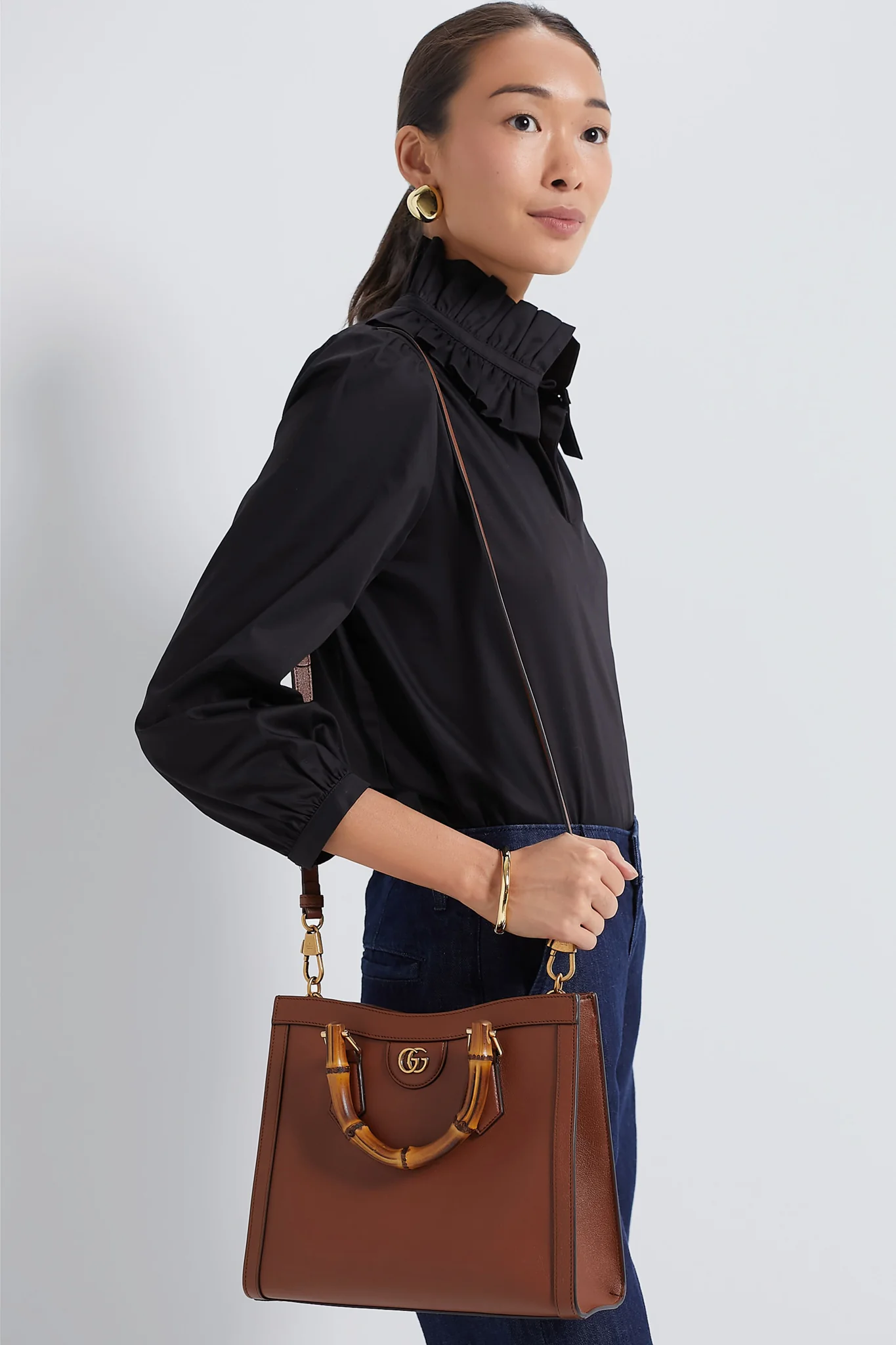 GUCCI Brown Bamboo Diana 2 Way Handbag - Image 3