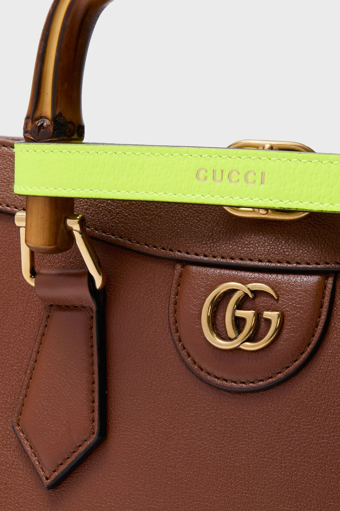 GUCCI Brown Bamboo Diana 2 Way Handbag - Image 6