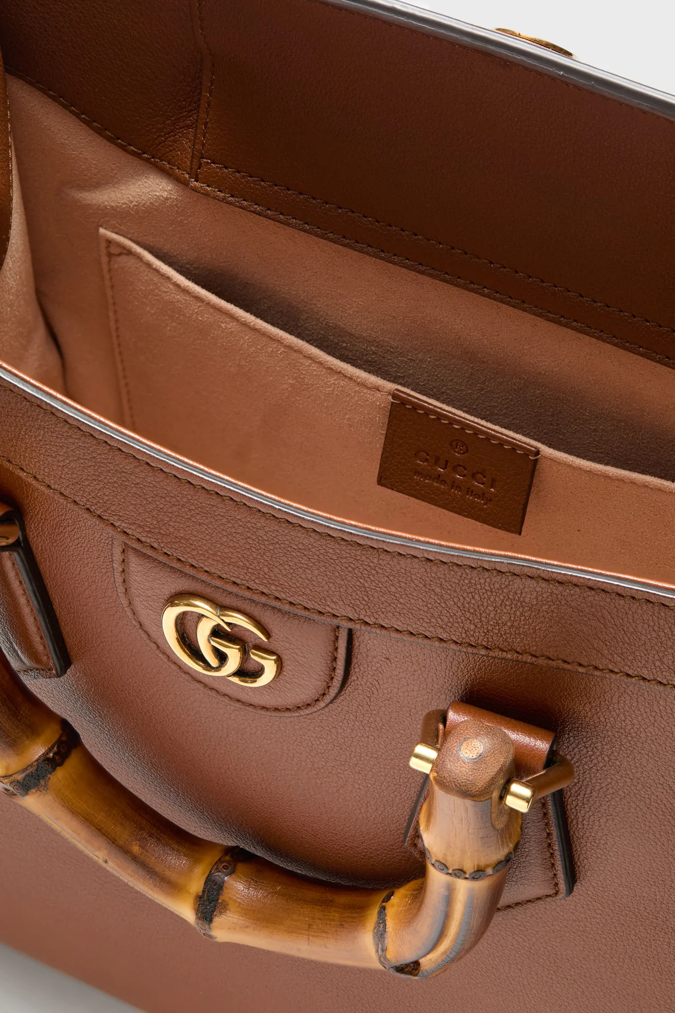 GUCCI Brown Bamboo Diana 2 Way Handbag - Image 7