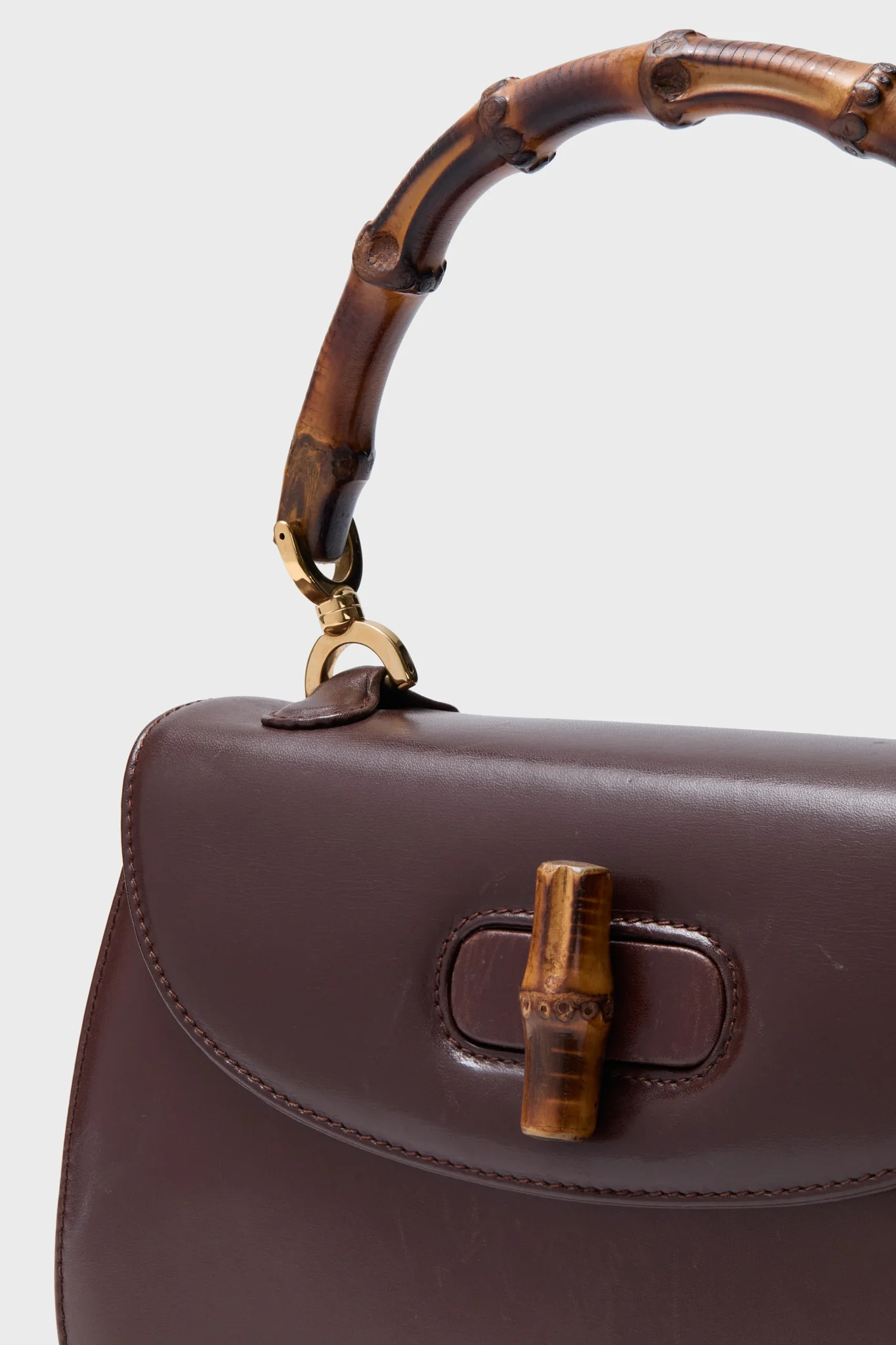 GUCCI Brown Bamboo Small Top Handle Bag - Image 5