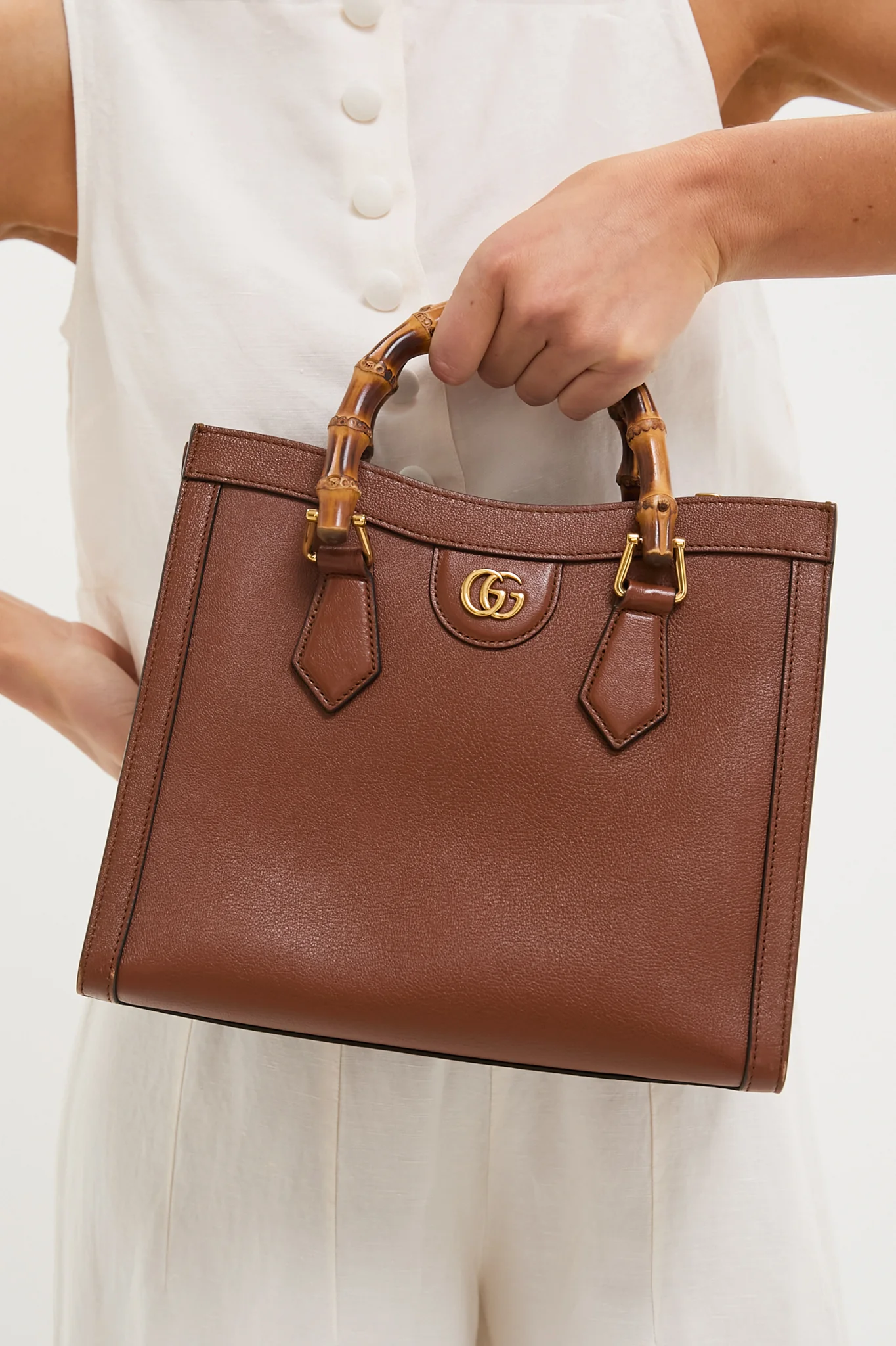 Gucci Brown Diana Bamboo Handle Tote - Image 2