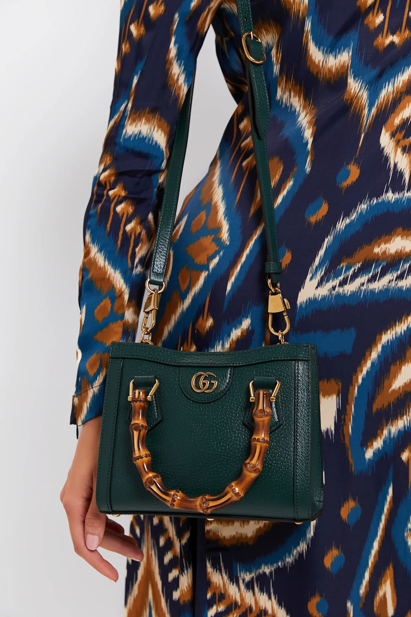 GUCCI Dark Green Bamboo Diana 2 Way Handbag - Image 4