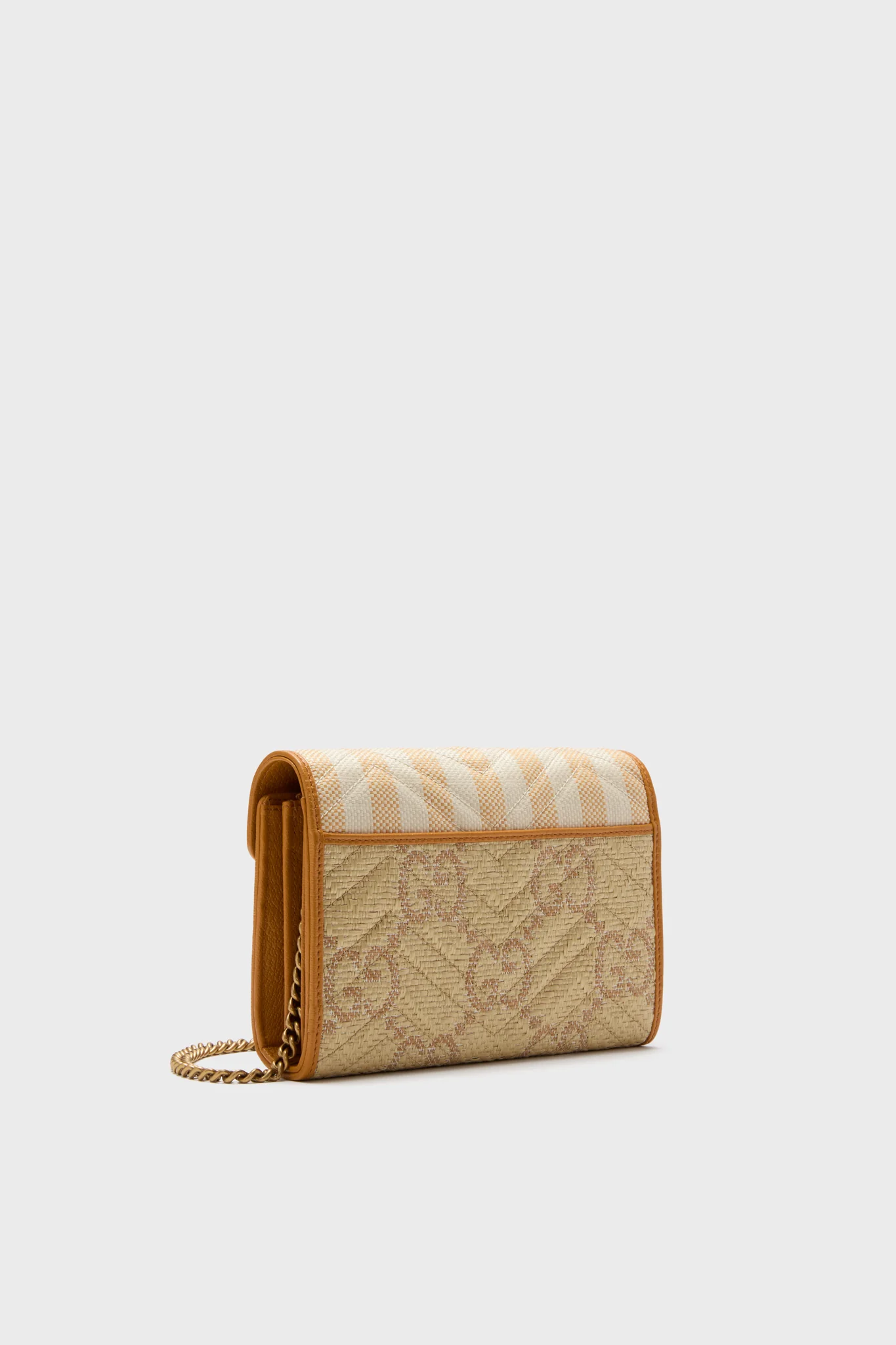 Gucci GG Marmont Raffia Wallet On Chain - Image 4