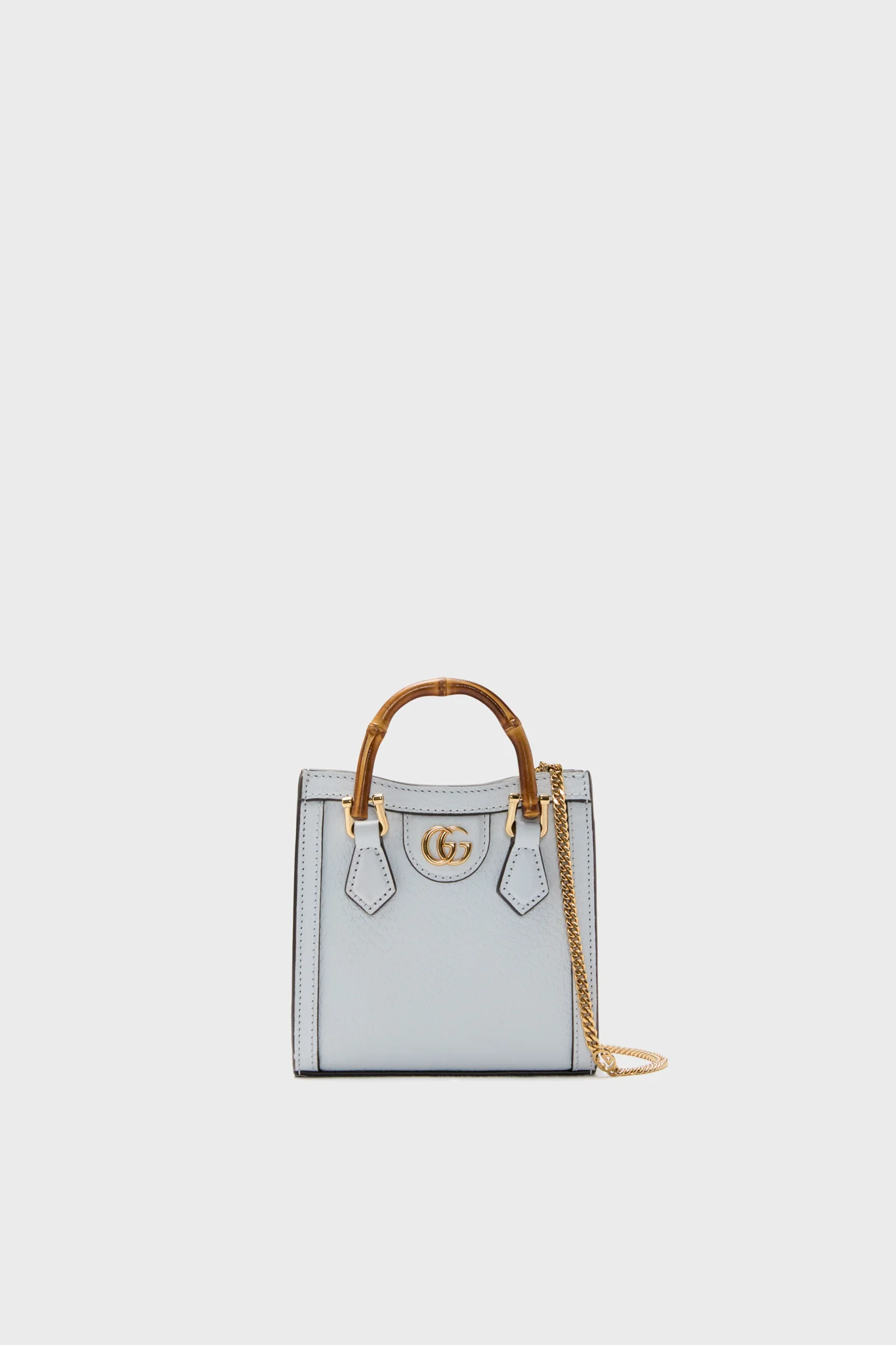 Gucci Light Blue Diana Bamboo Handle Mini Chain Tote