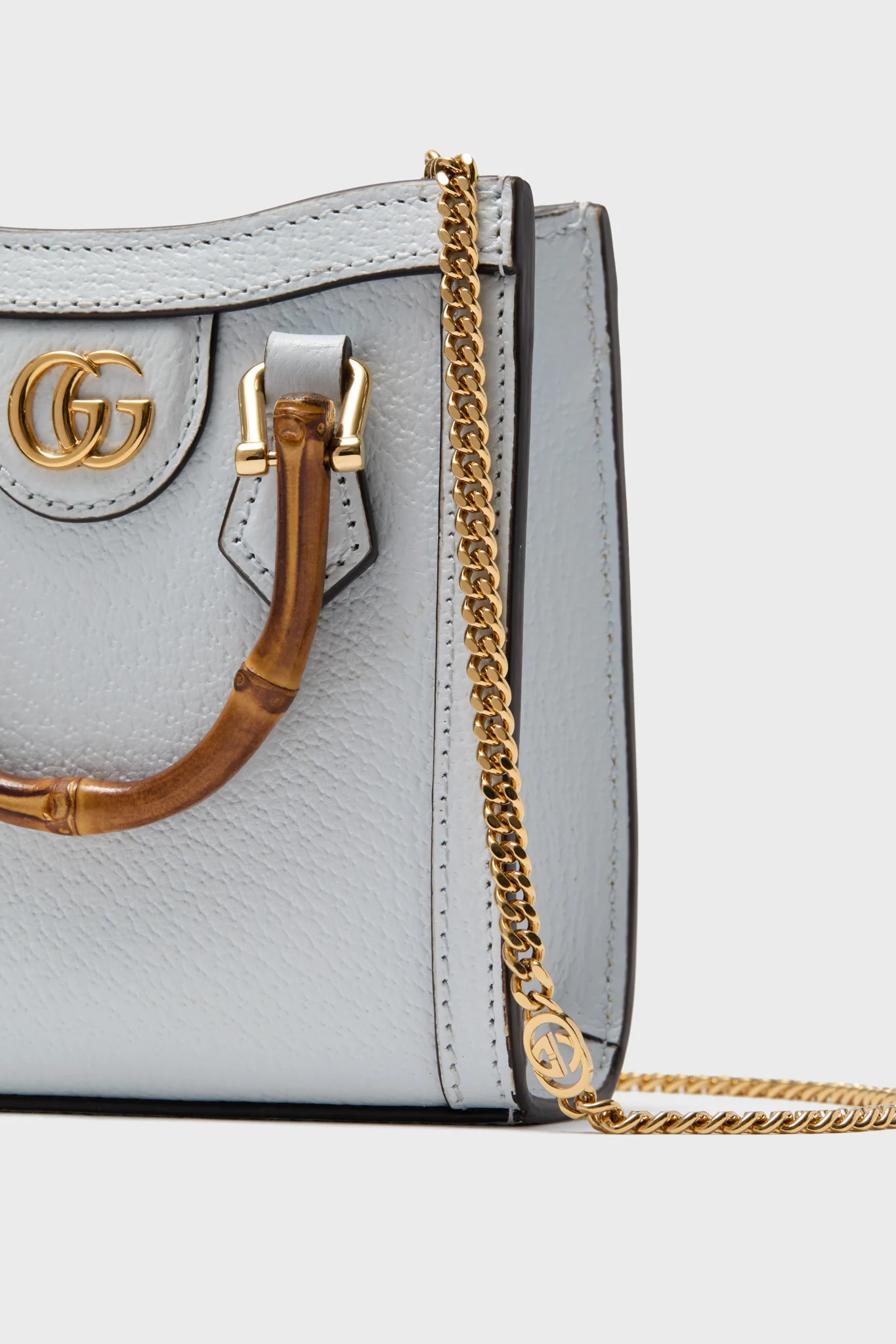 Gucci Light Blue Diana Bamboo Handle Mini Chain Tote - Image 6