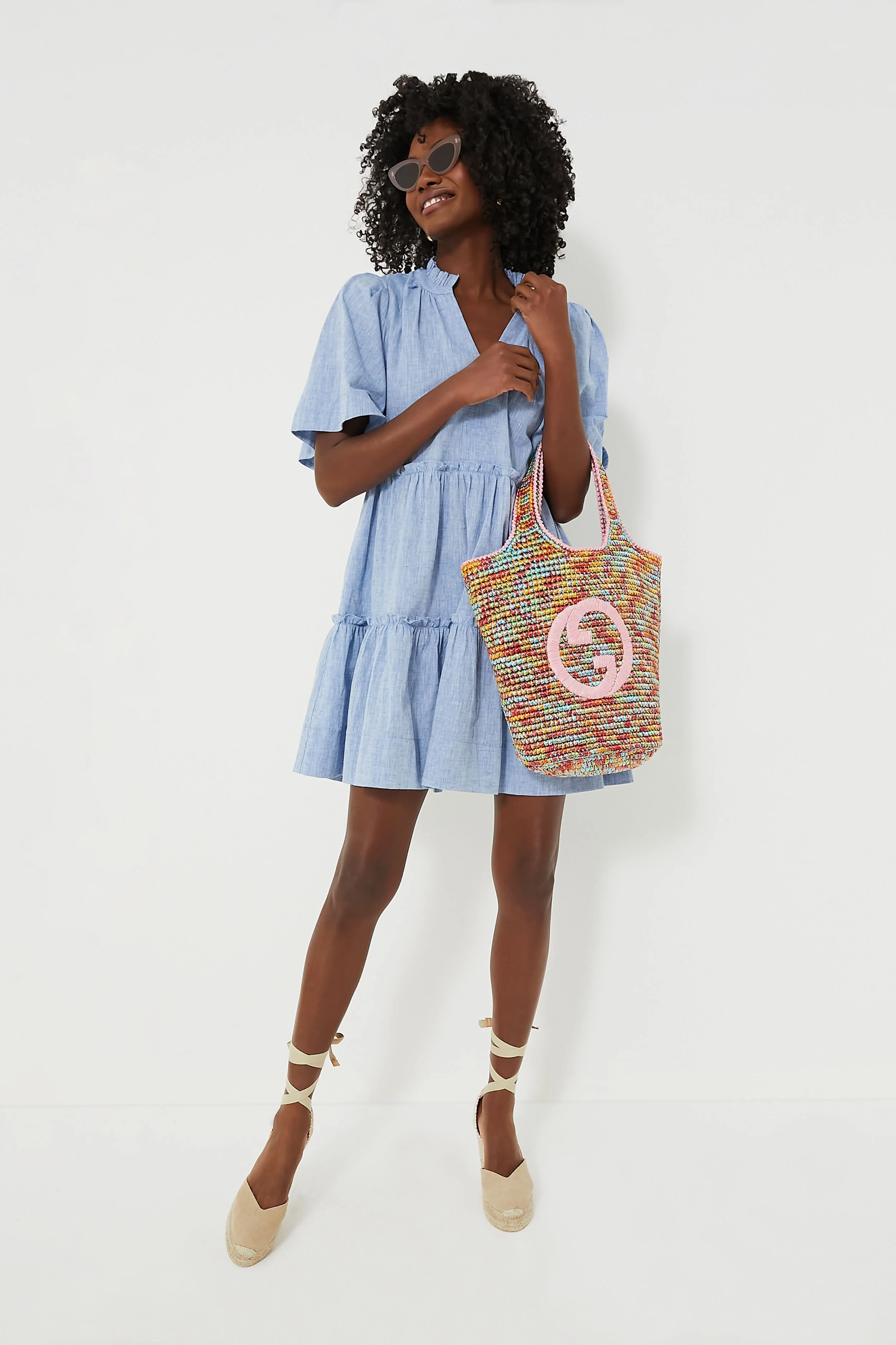 Gucci Multicolor Raffia Effect Bag - Image 2