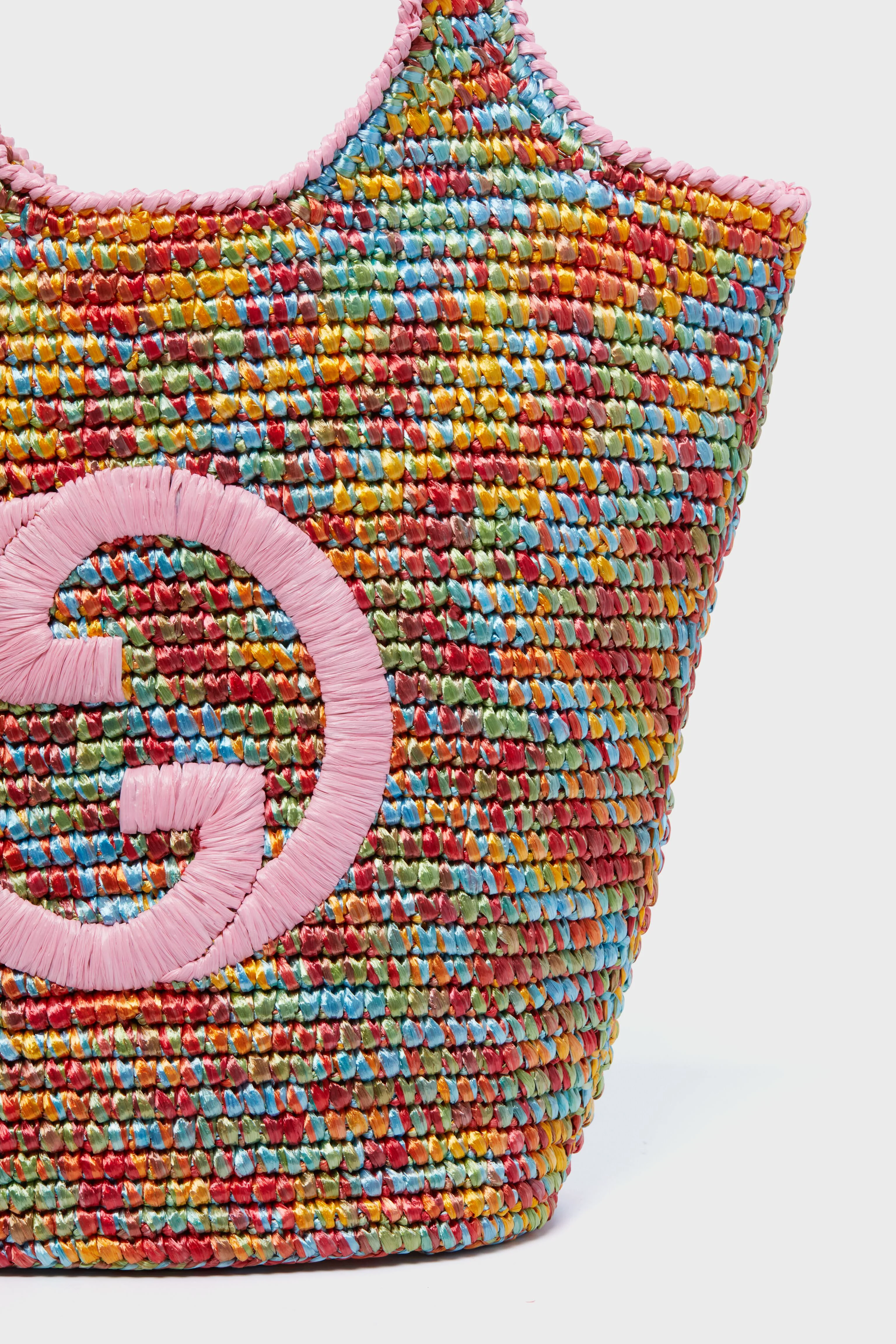 Gucci Multicolor Raffia Effect Bag - Image 6