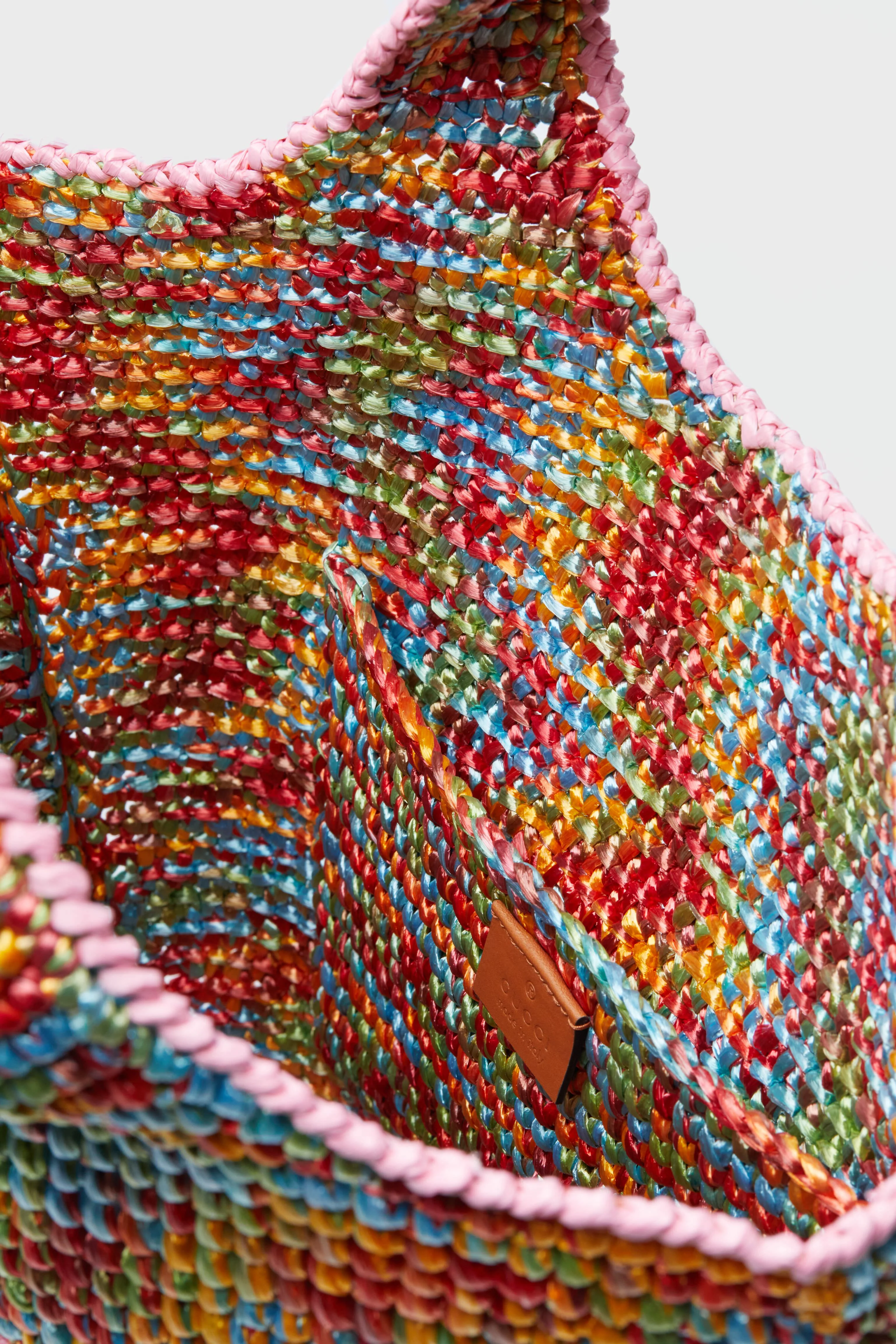 Gucci Multicolor Raffia Effect Bag - Image 7