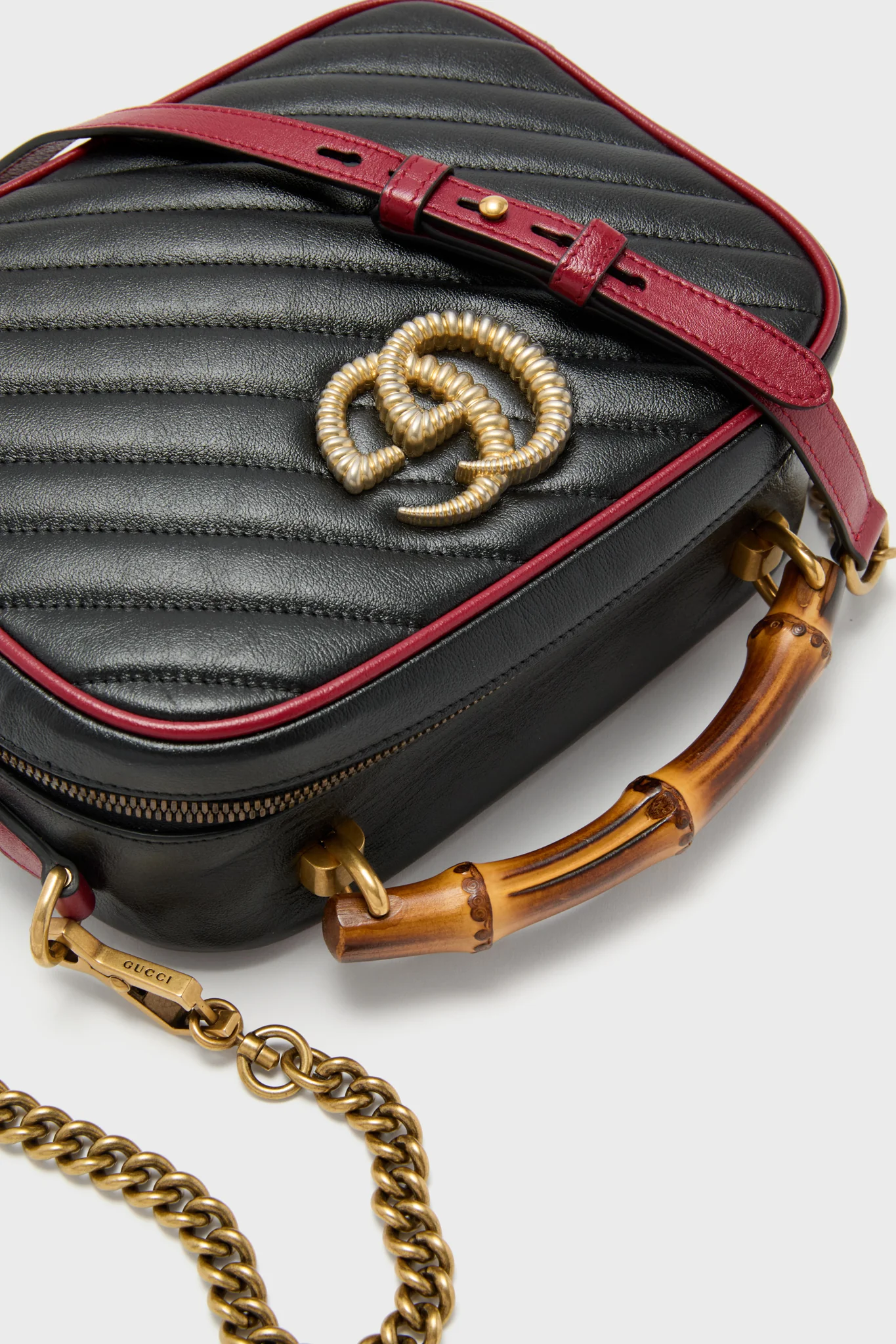 Gucci Quilted Marmont Bamboo Handle Camera Bag - Image 4