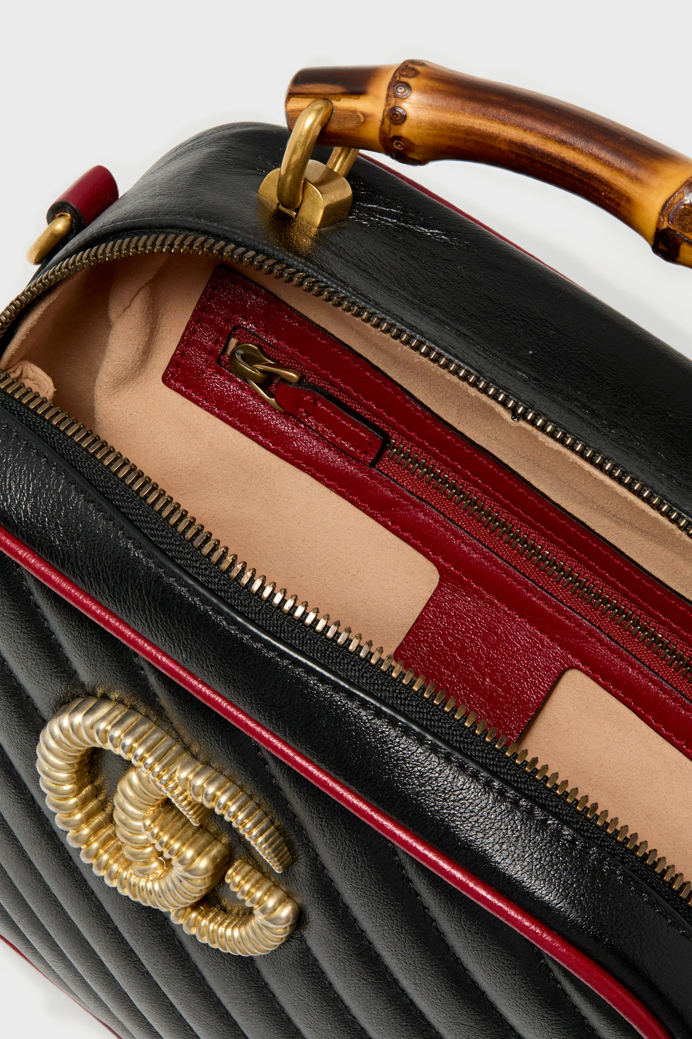 Gucci Quilted Marmont Bamboo Handle Camera Bag - Image 5