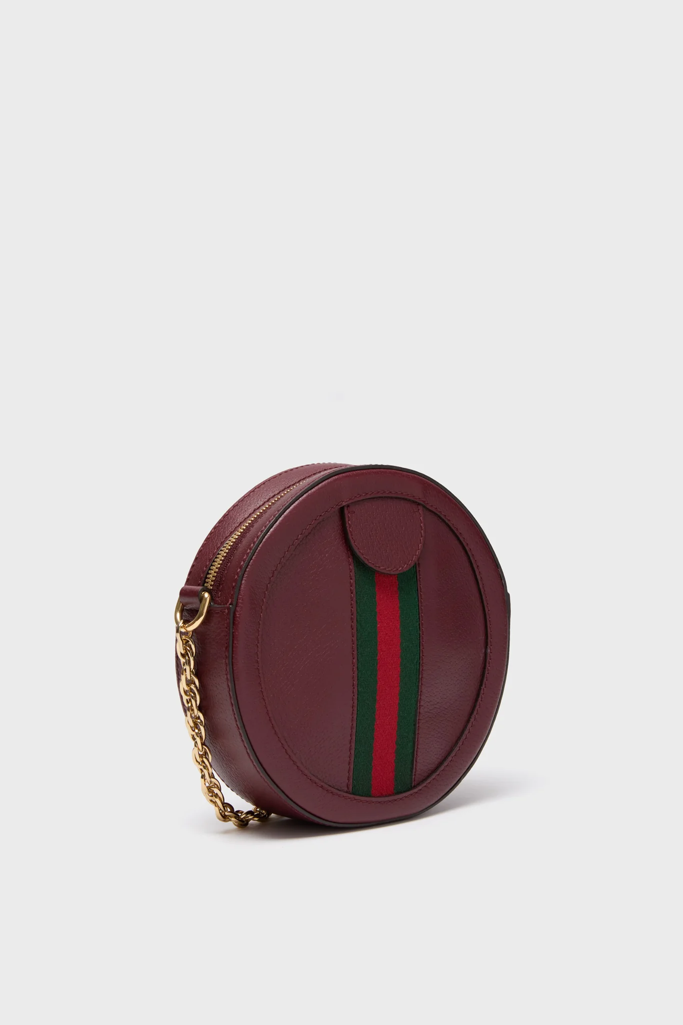 Gucci Red Mini Round Ophidia Leather Crossbody Bag - Image 4