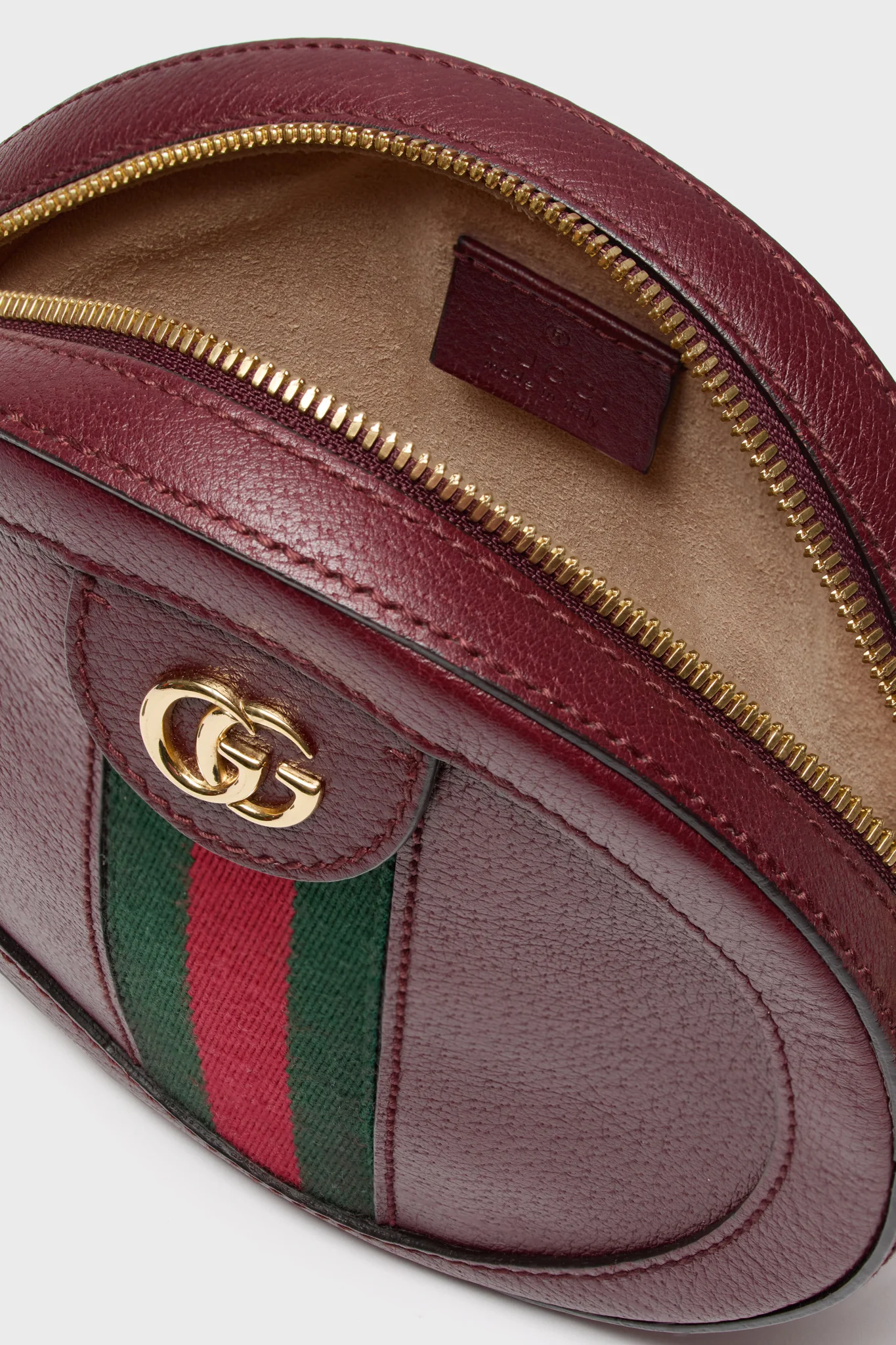Gucci Red Mini Round Ophidia Leather Crossbody Bag - Image 5