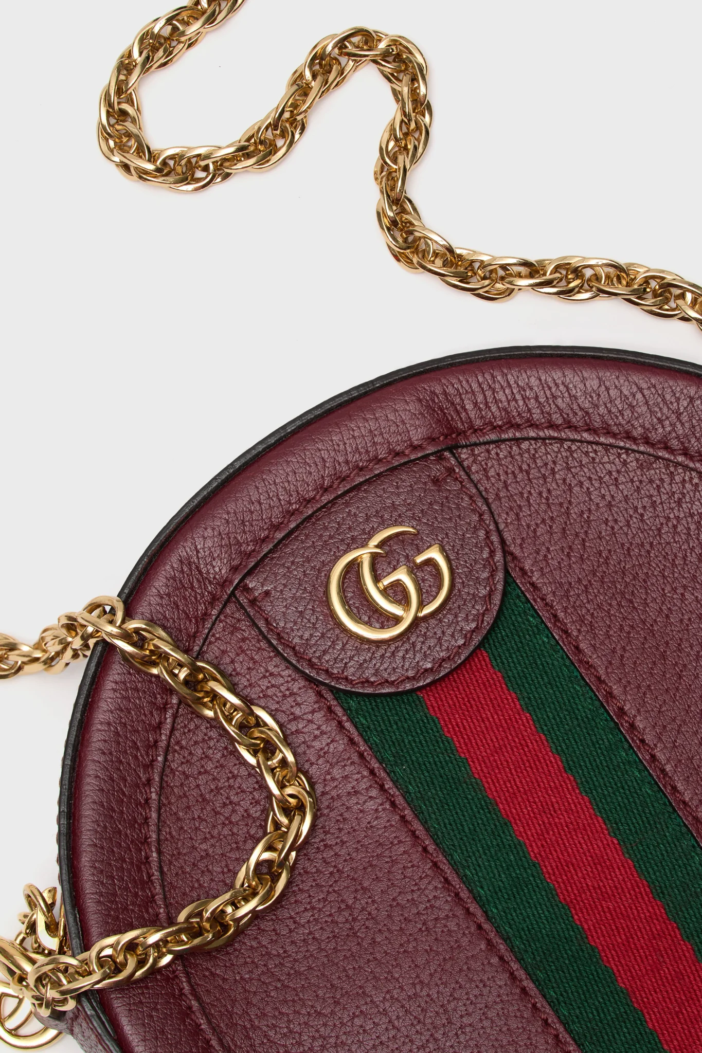 Gucci Red Mini Round Ophidia Leather Crossbody Bag - Image 6