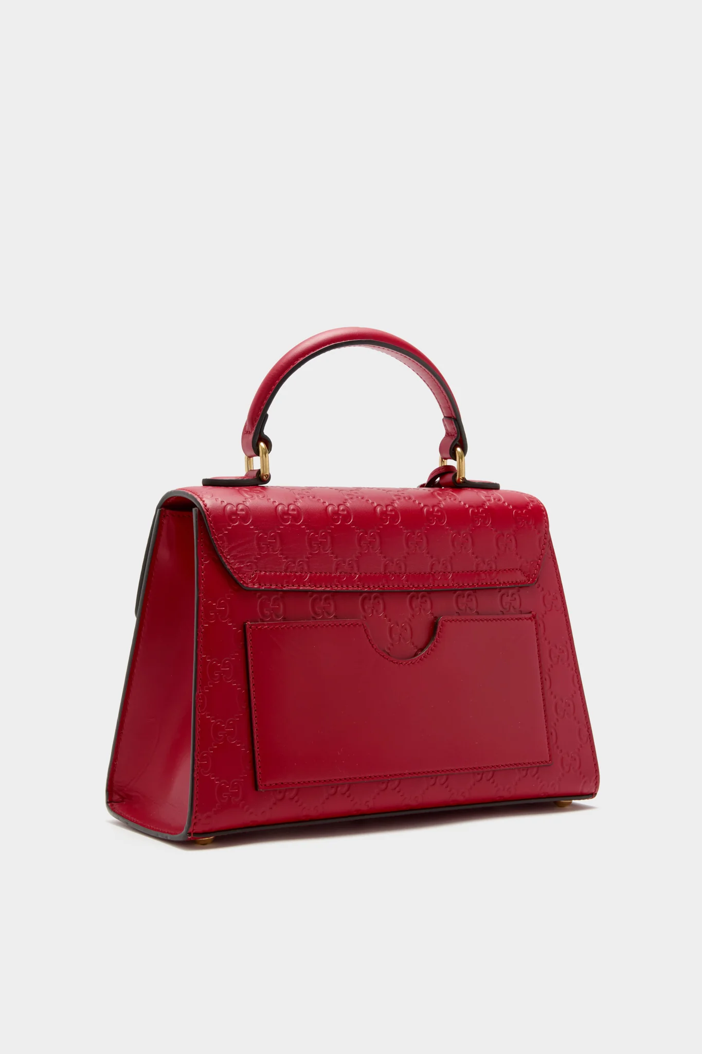 Gucci Red Padlock Guccissima Top Handle Bag - Image 4