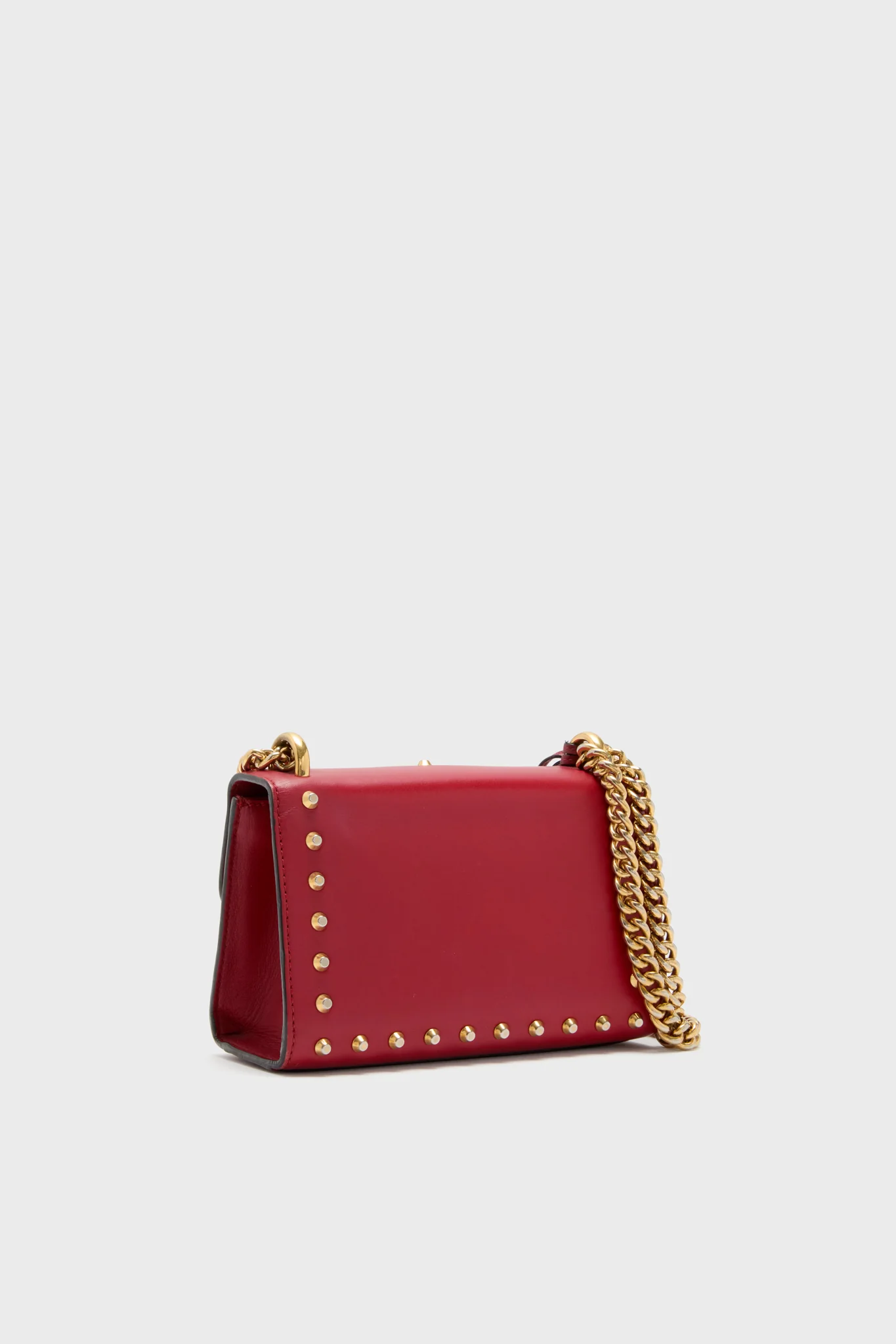 Gucci Red Pearl Studded Padlock Shoulder Bag - Image 4
