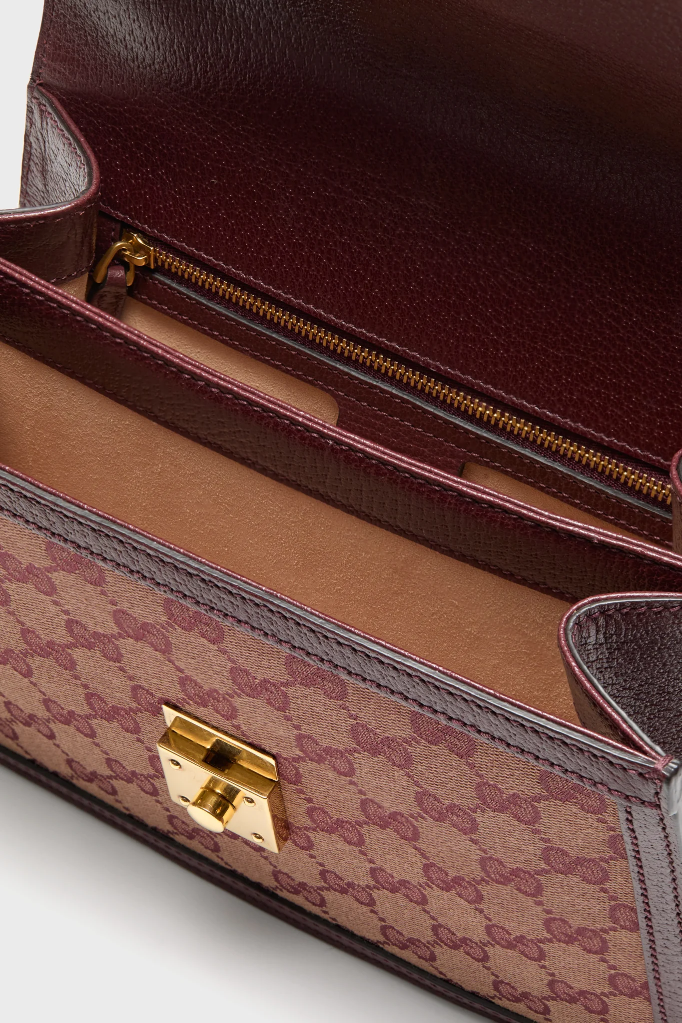 GUCCI Red Small GG Coated Canvas Ophidia Flap Top Handle Bag - Image 4