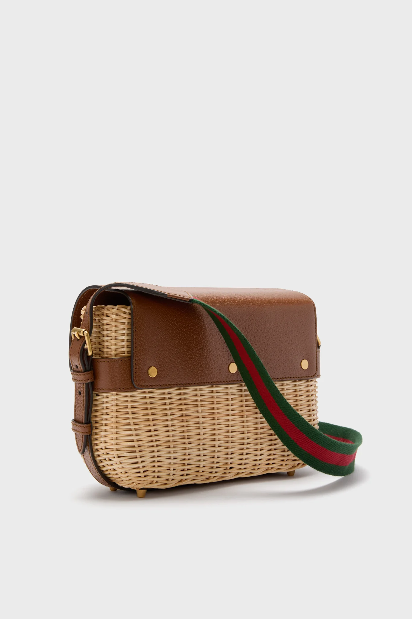 Gucci Wicker and Leather Crossbody Bag - Image 4