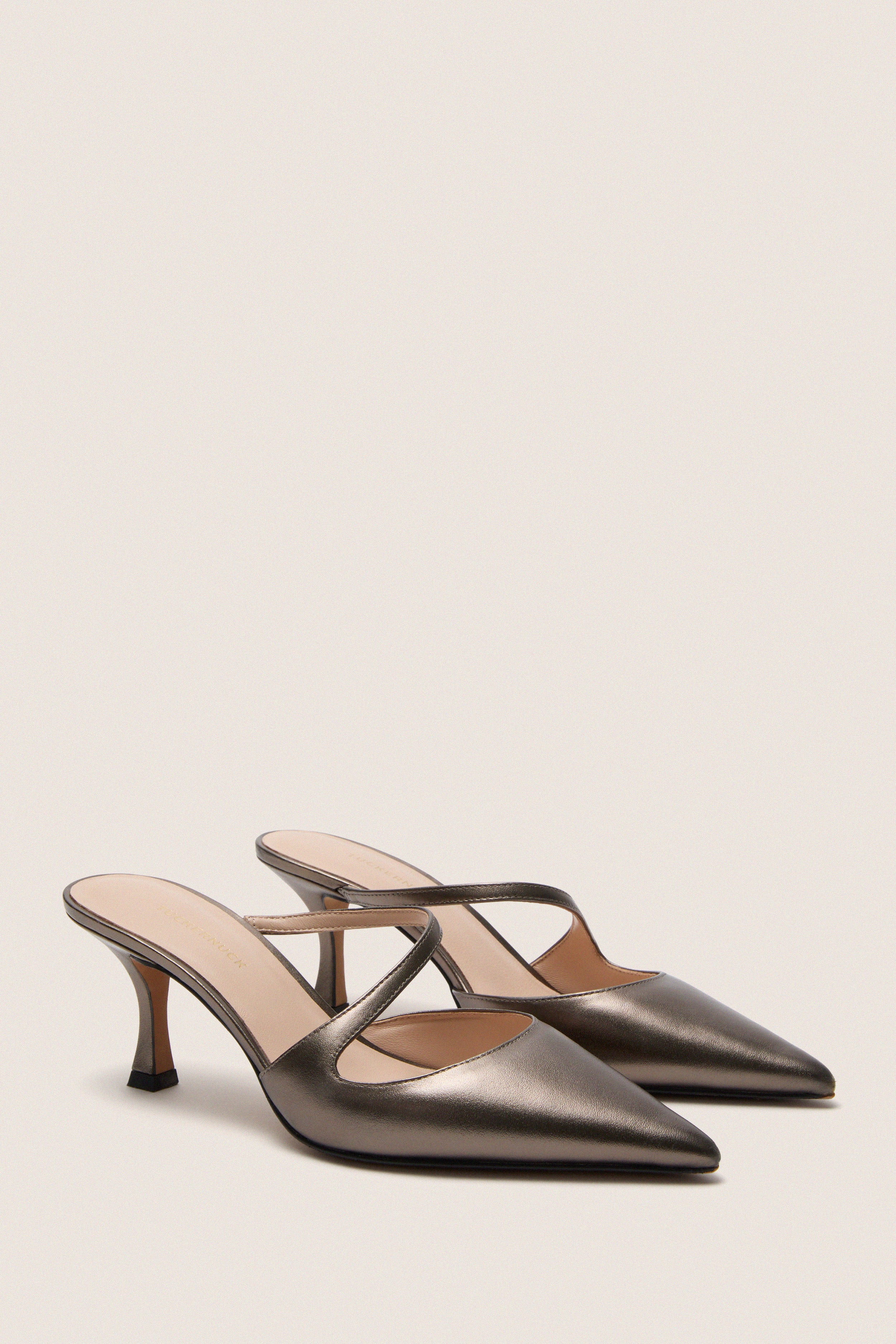 Gunmetal Leather Mimi Heels - Image 4