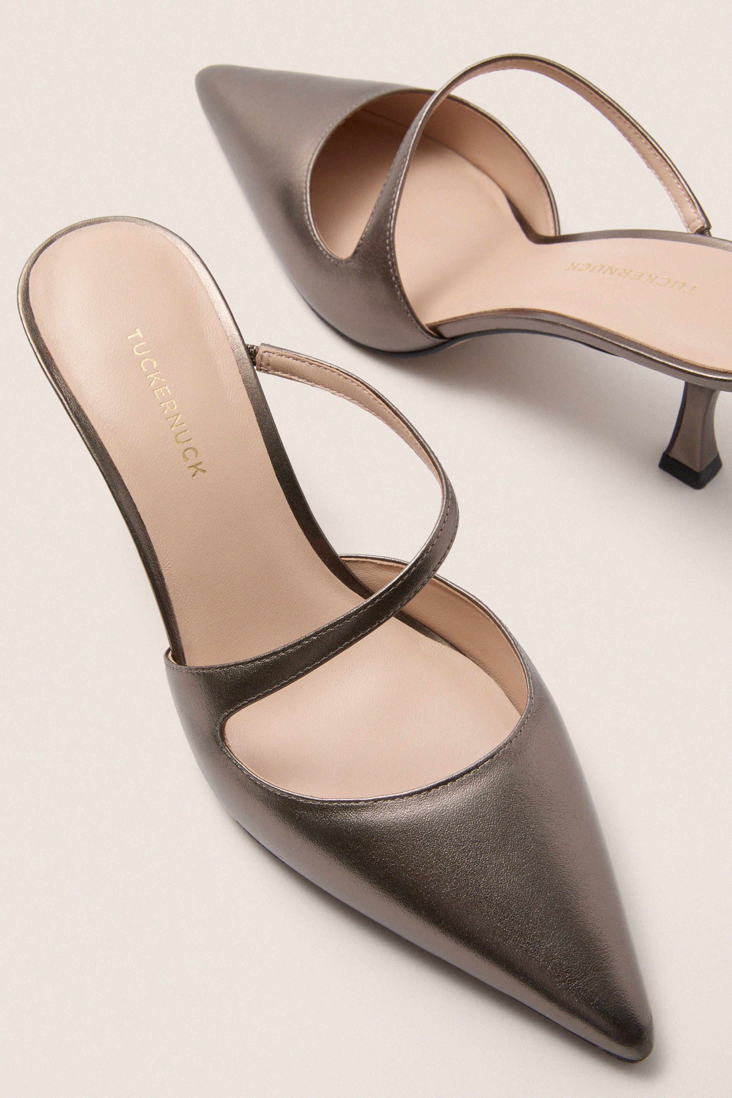 Gunmetal Leather Mimi Heels - Image 5