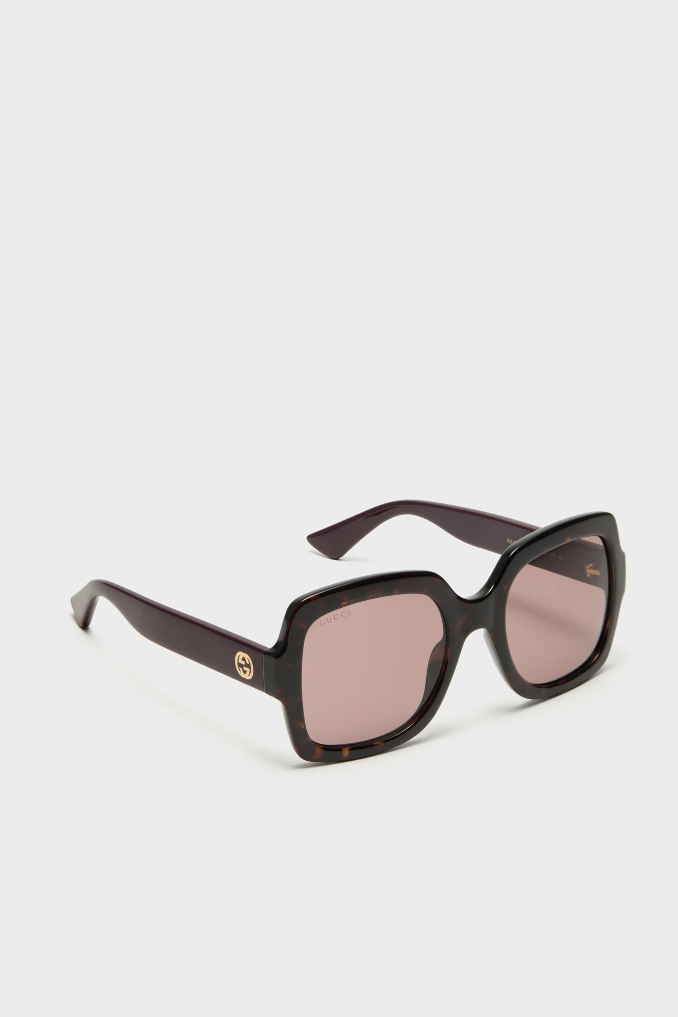 Havana Gucci Logo Squared Sunglasses - Image 4