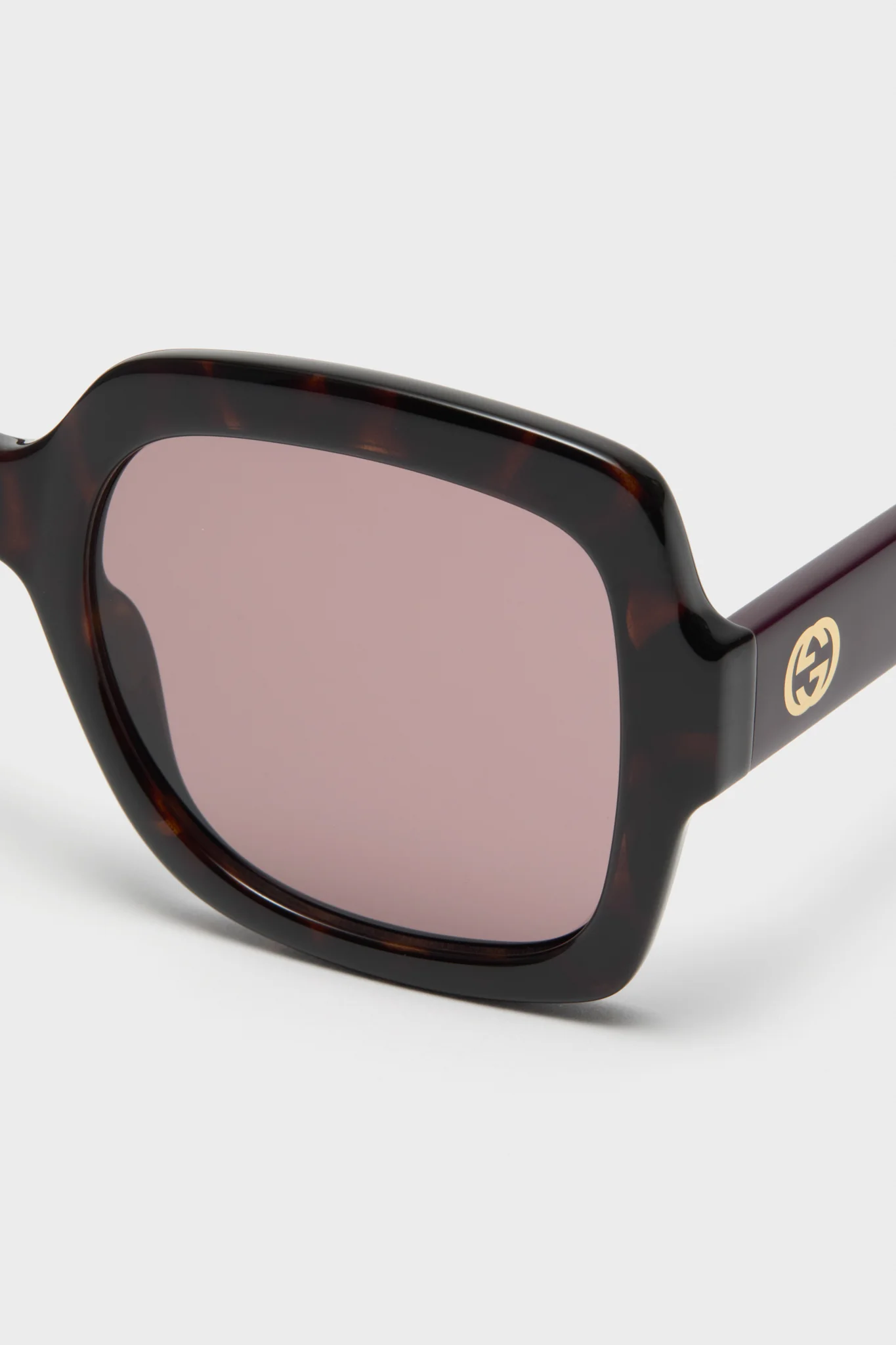 Havana Gucci Logo Squared Sunglasses - Image 5