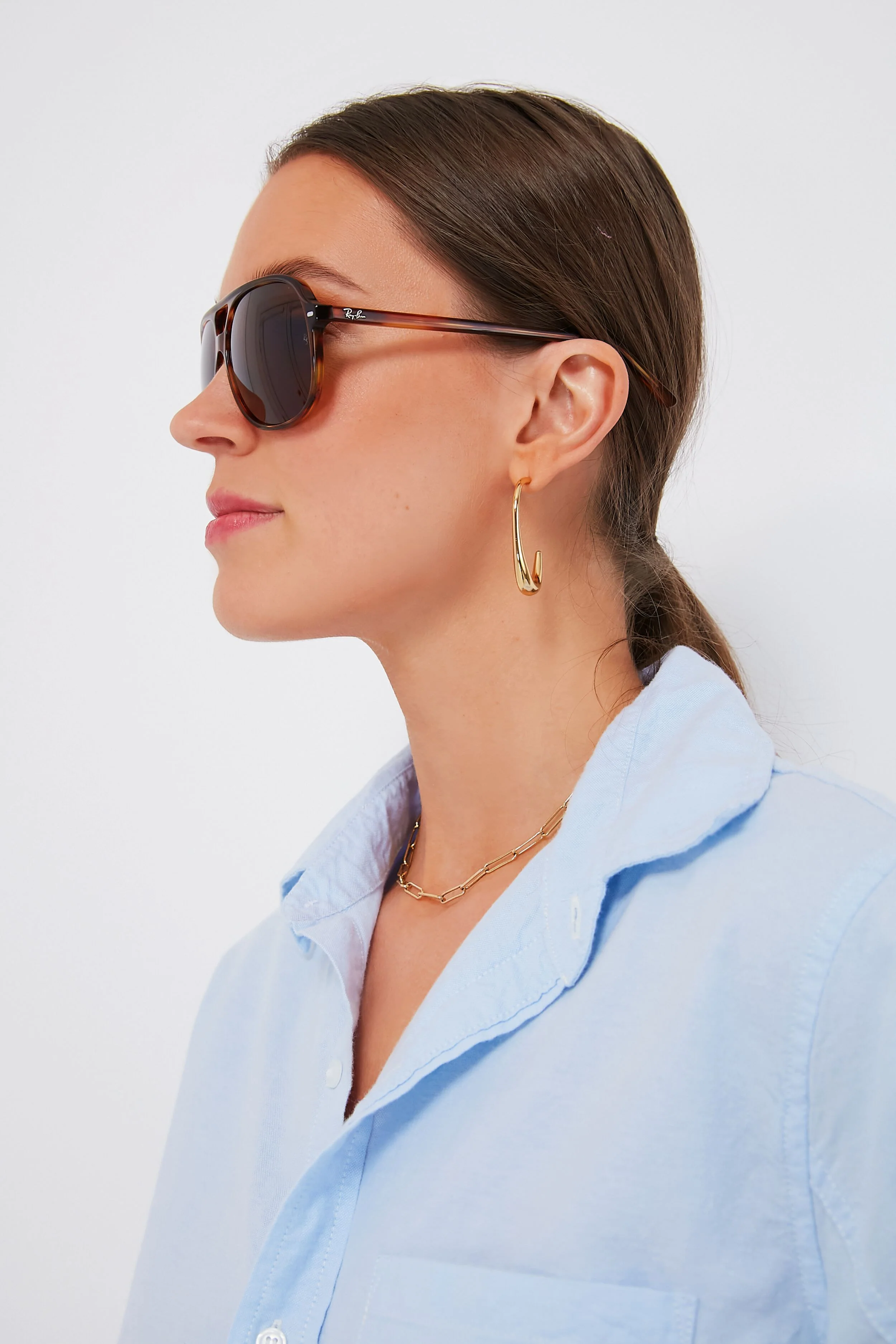 Havana Stripe Bill Sunglasses - Image 2