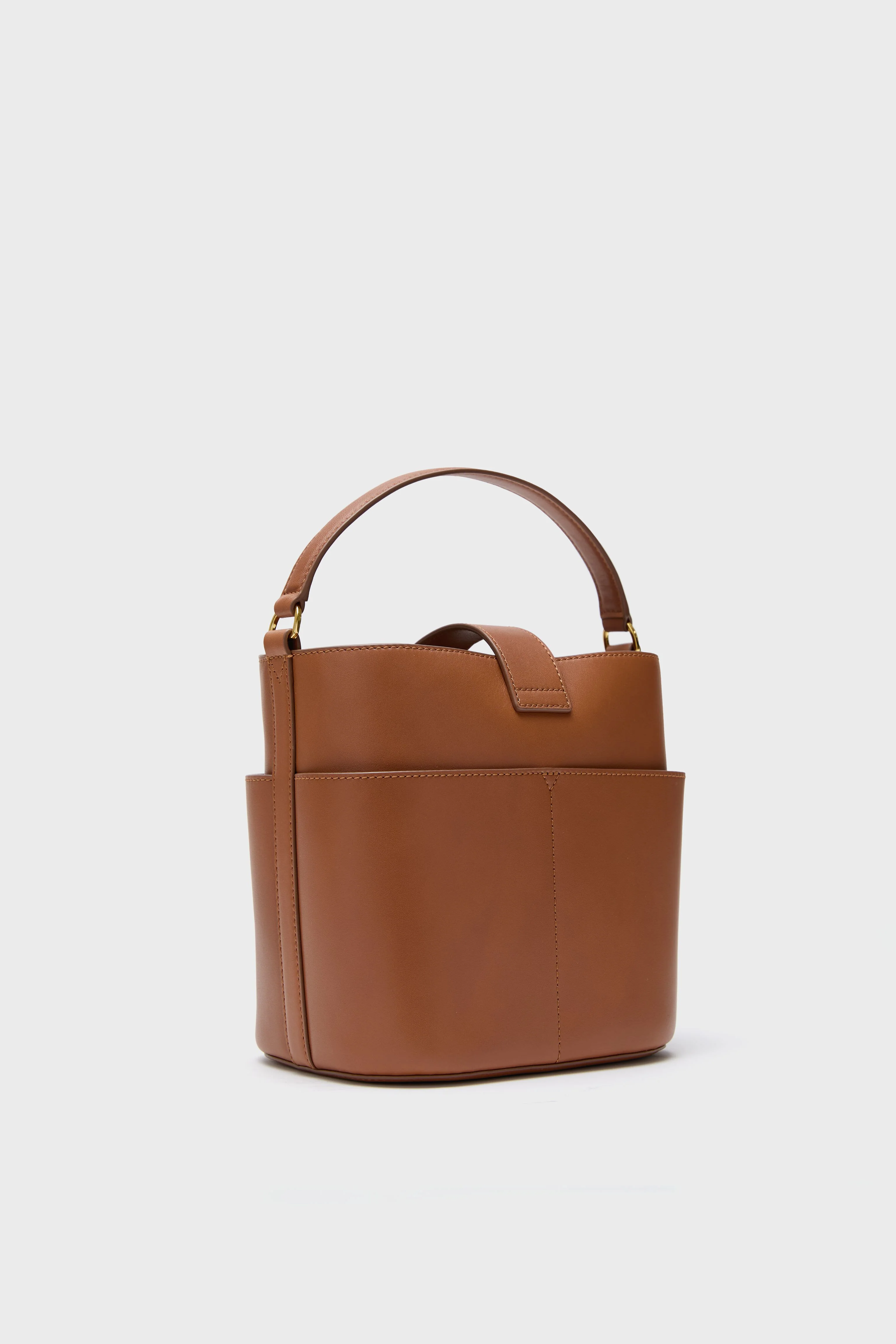 Hazelwood Small Crest Lock Bucket Bag - Image 4