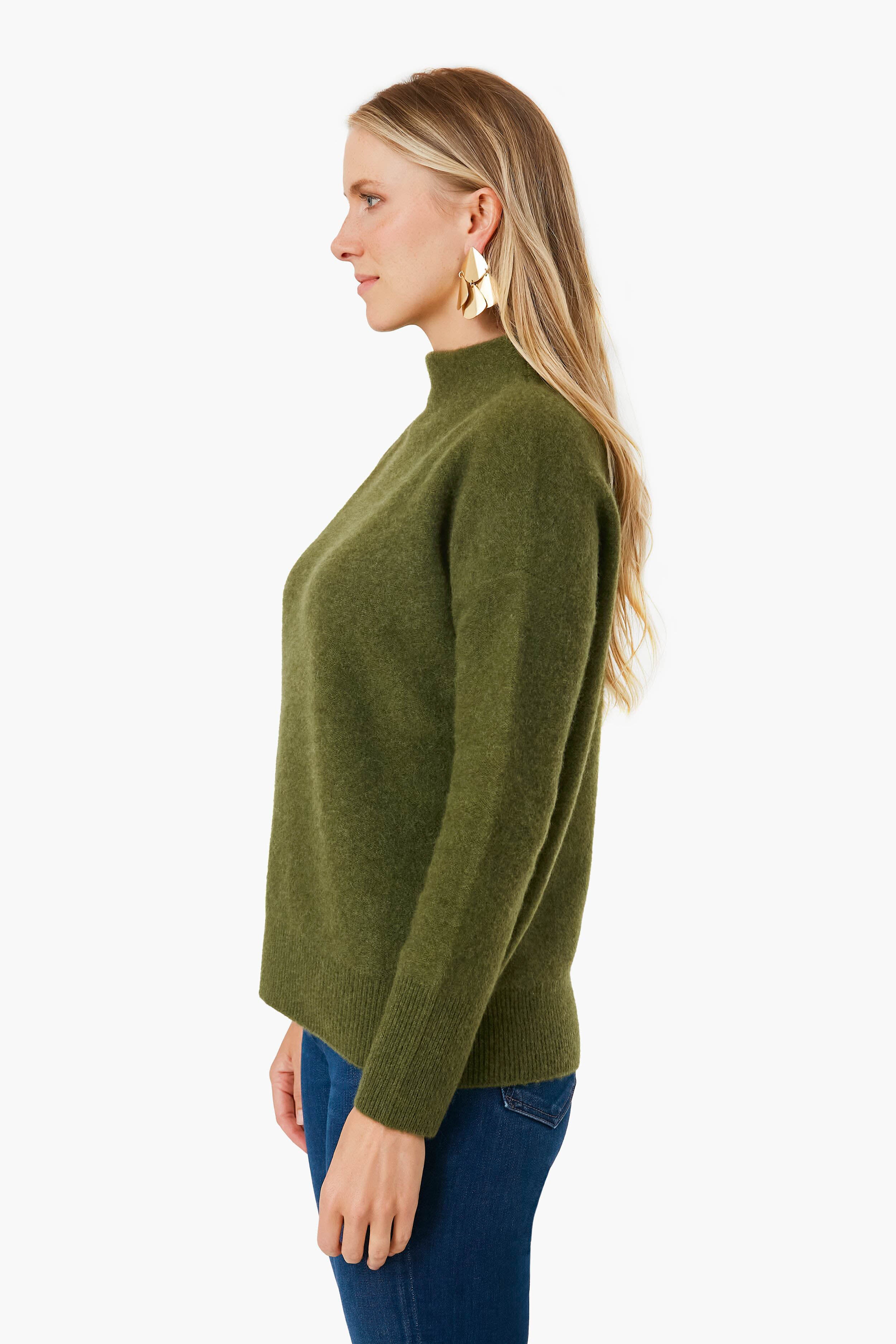 Heather Bay Leaf Funnel Neck Sweater - Image 3