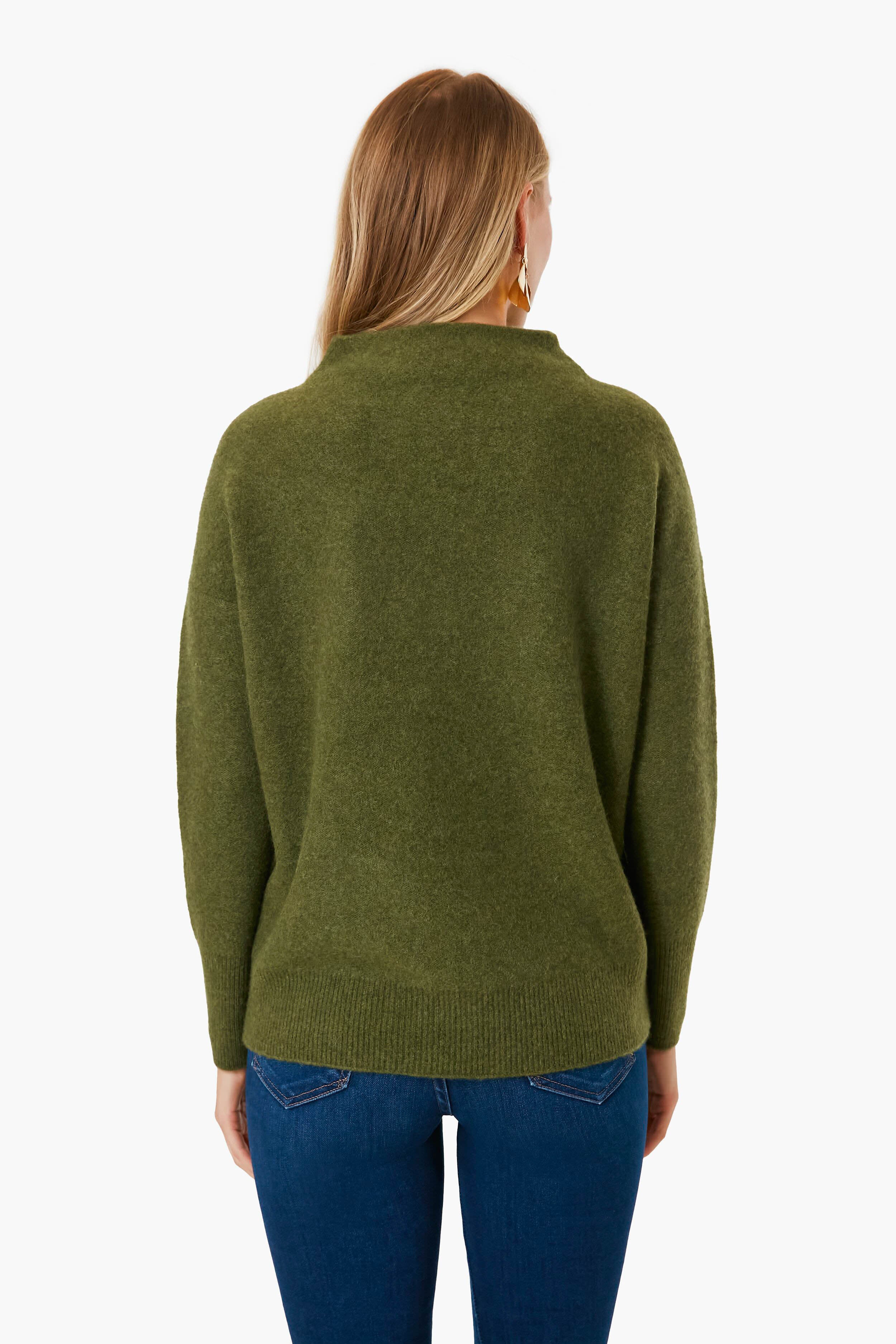 Heather Bay Leaf Funnel Neck Sweater - Image 4
