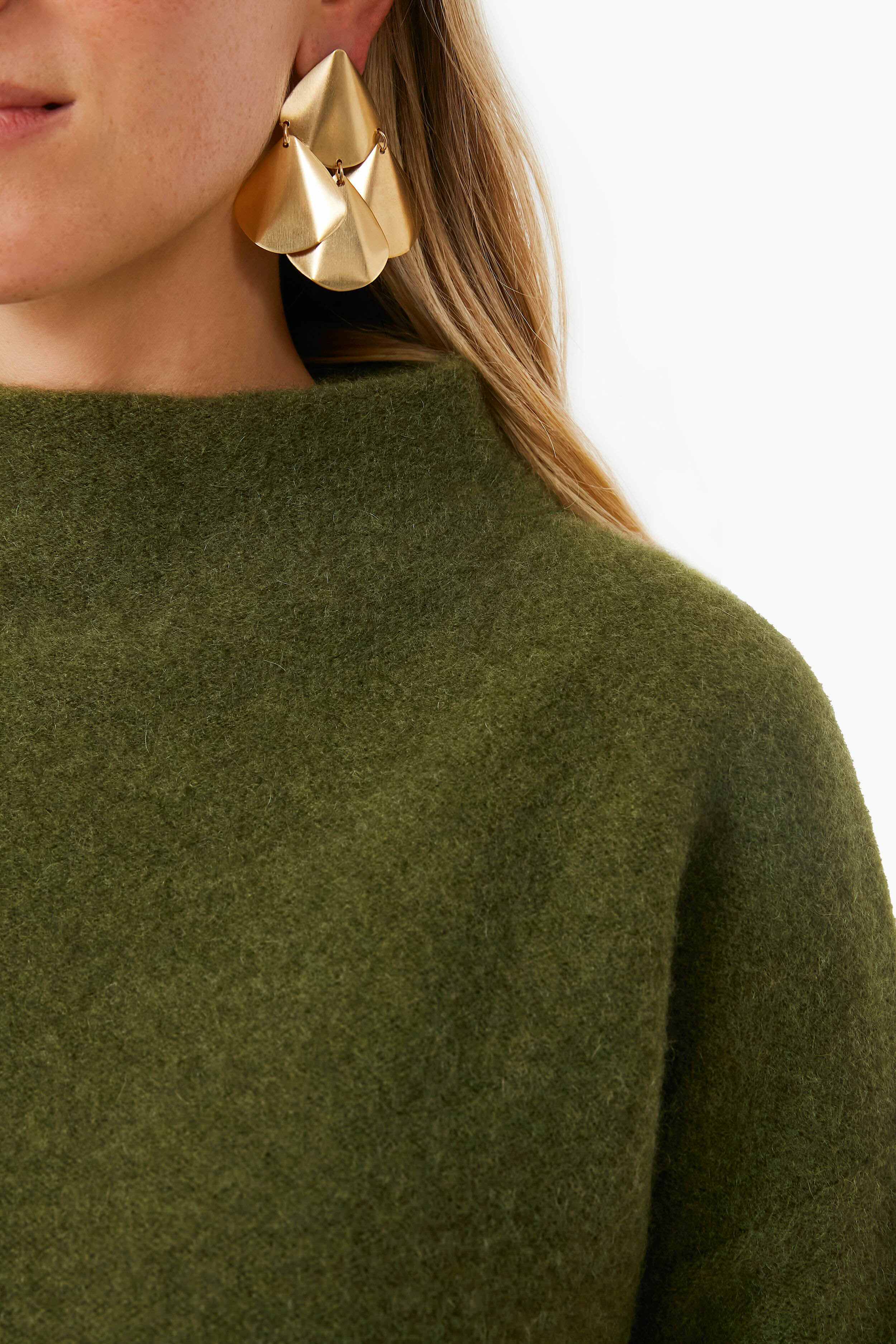 Heather Bay Leaf Funnel Neck Sweater - Image 5