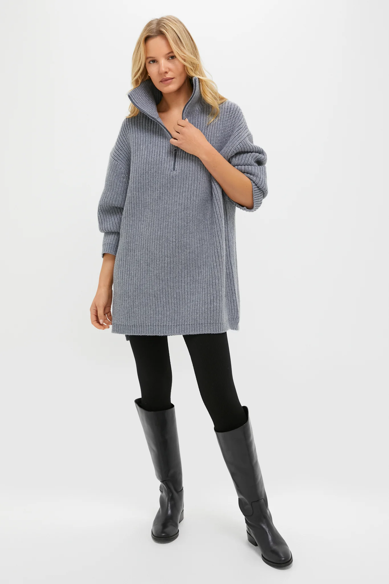 Heather Gray Chunky Knit Luke Sweater - Image 2