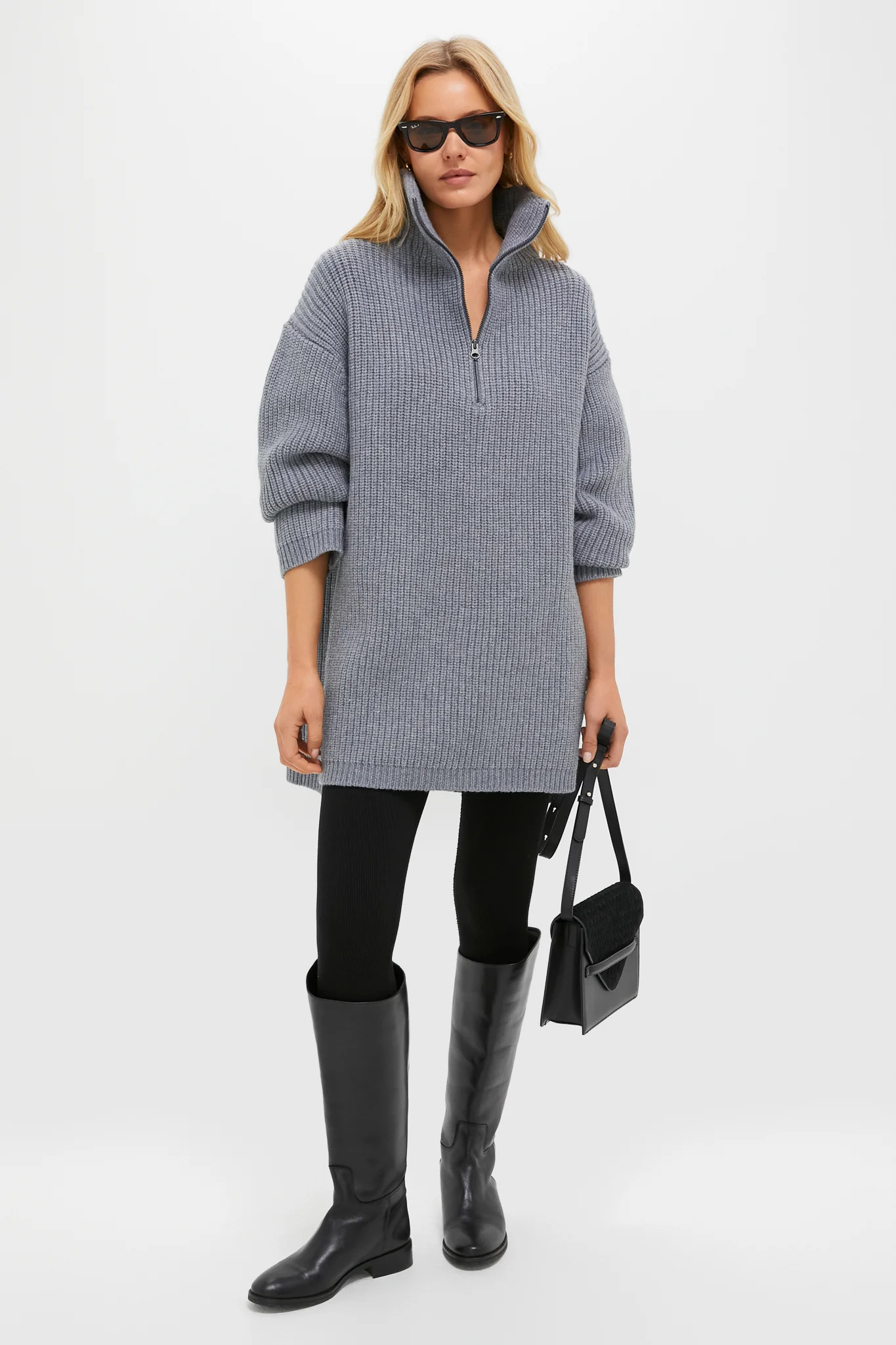 Heather Gray Chunky Knit Luke Sweater - Image 3