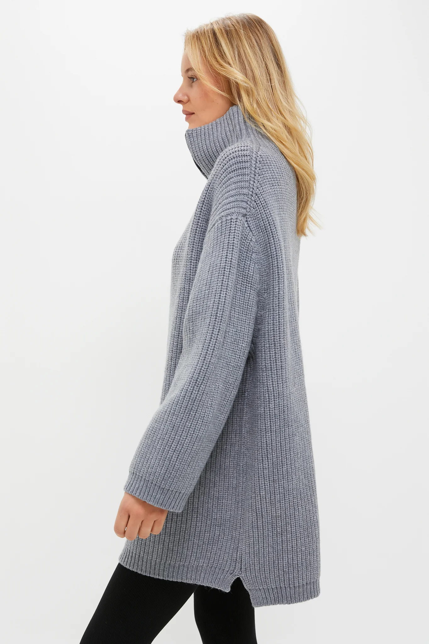 Heather Gray Chunky Knit Luke Sweater - Image 4